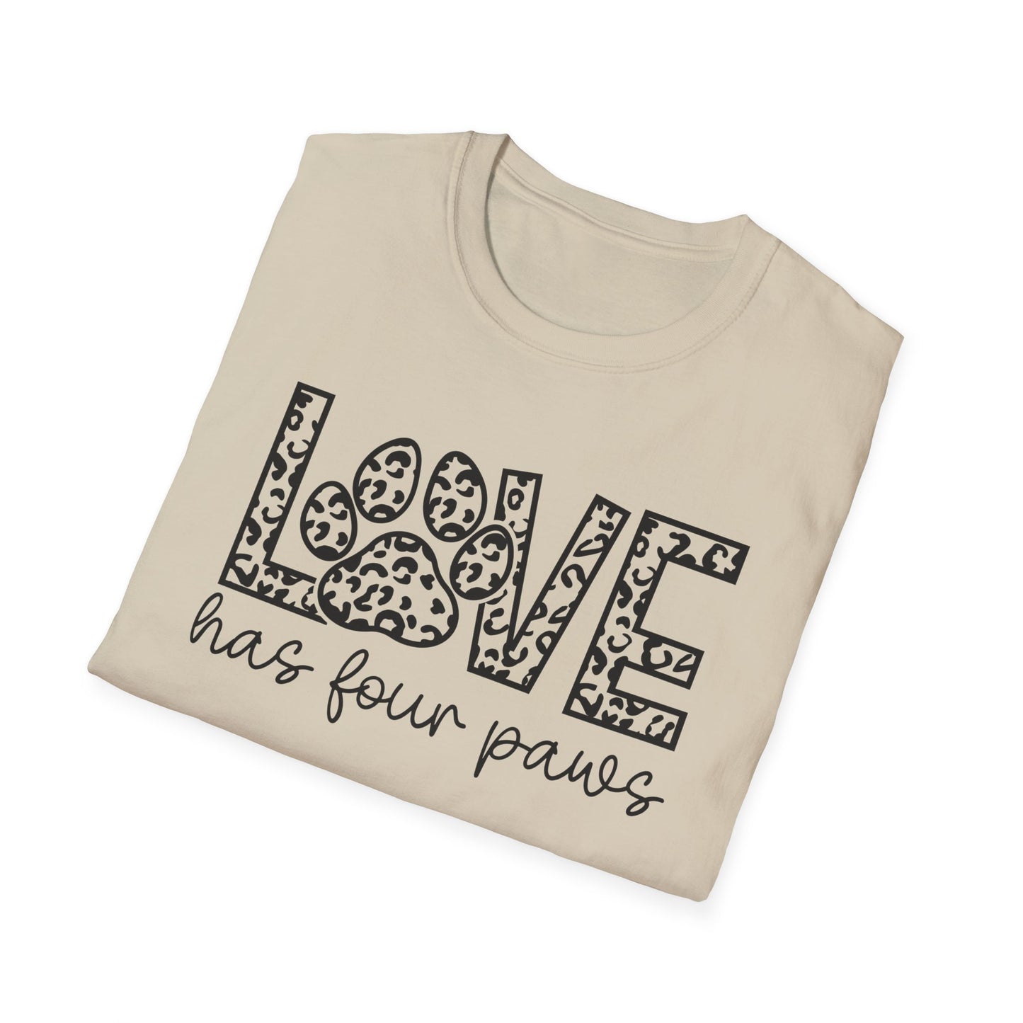 LOVE has four paws - Unisex Softstyle T-Shirt