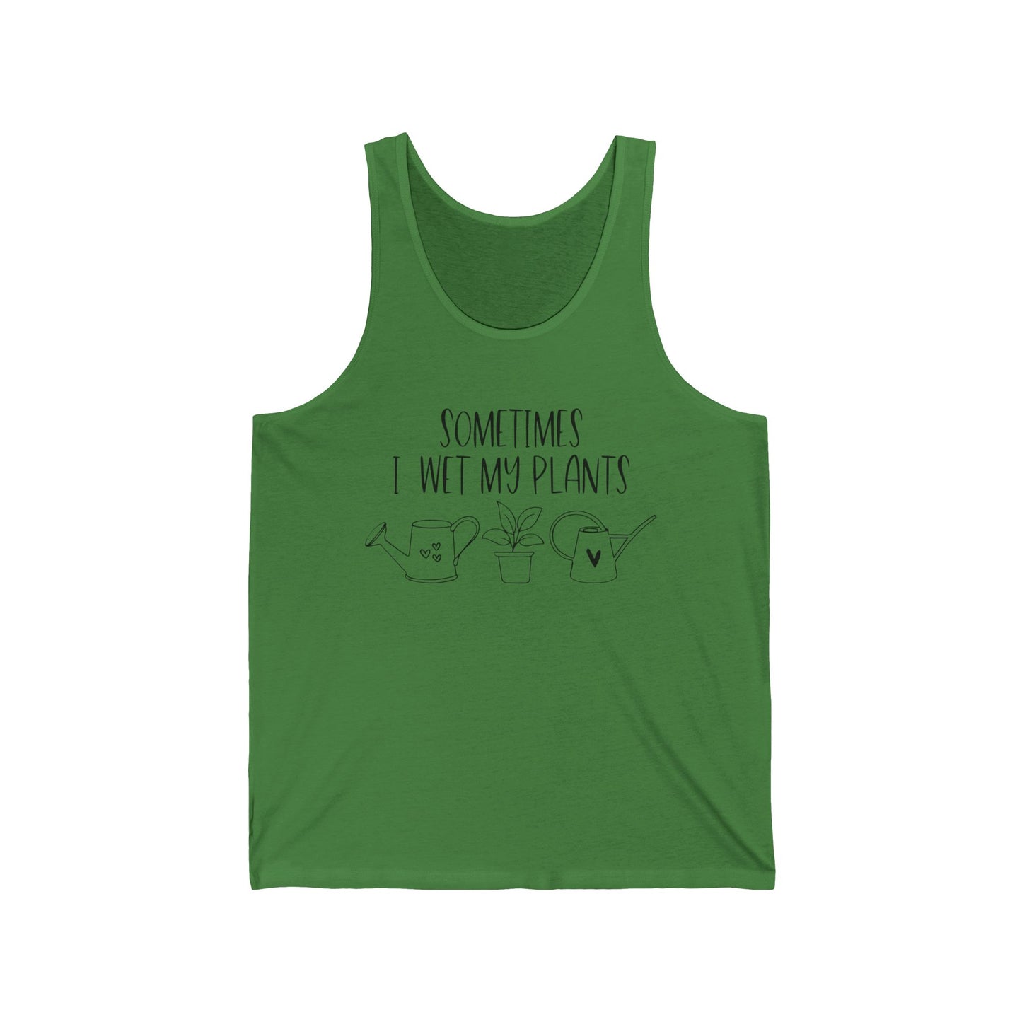 Funny Plant Lover Tank Top - 'Sometimes I Wet My Plants' Unisex Jersey Tank