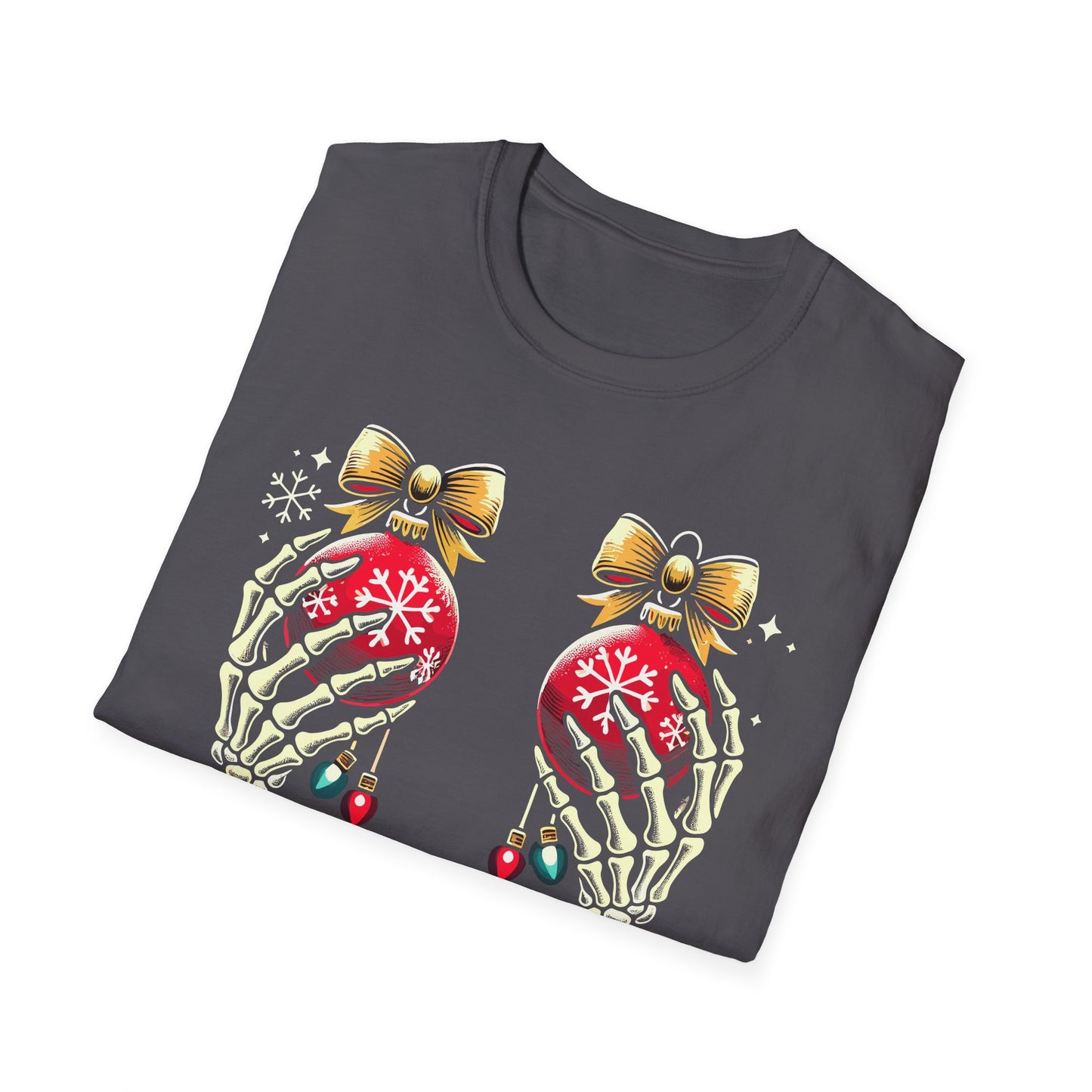 Skeleton Christmas Hands - Unisex Softstyle T-Shirt