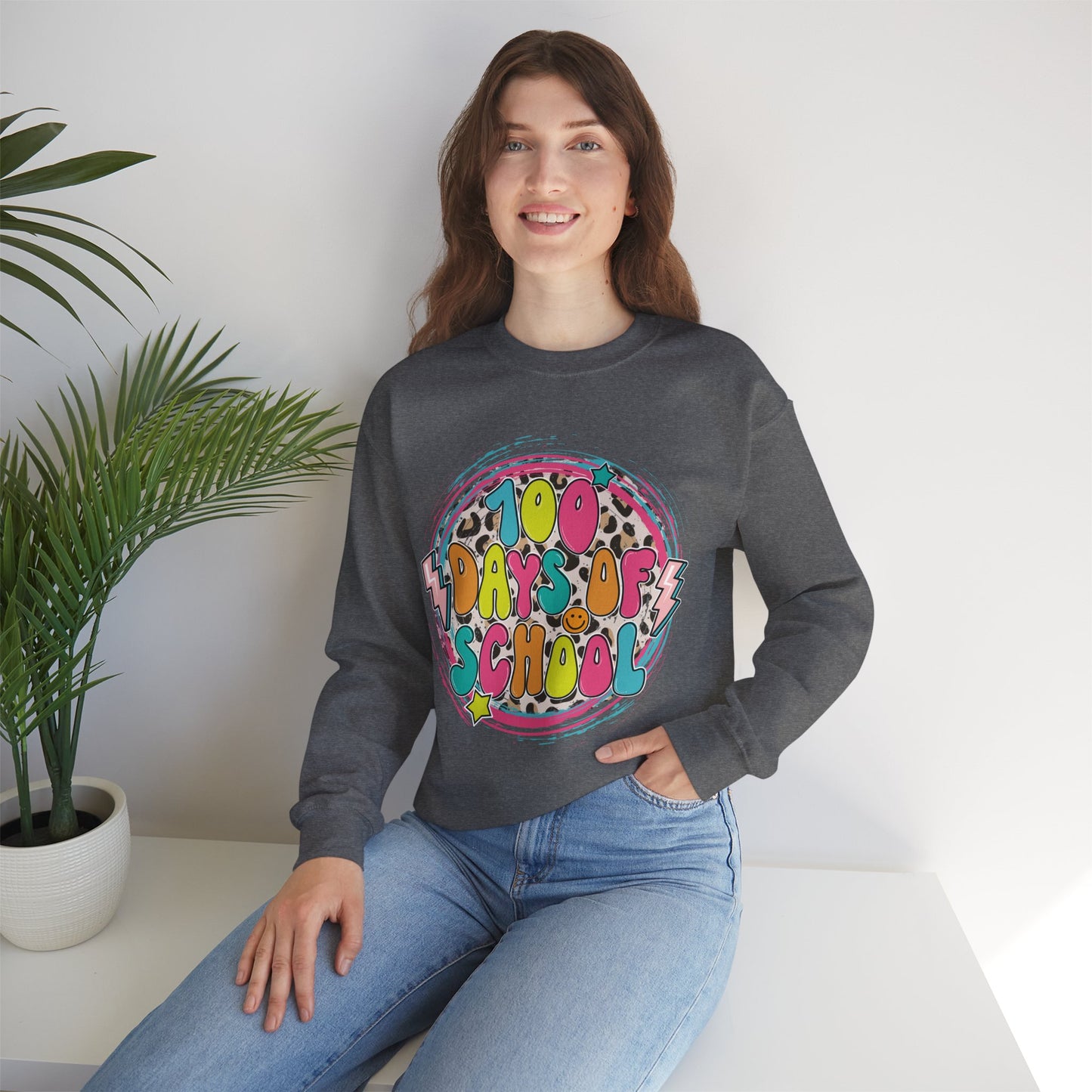 100 Days of School Retro - Crewneck Sweatshirt