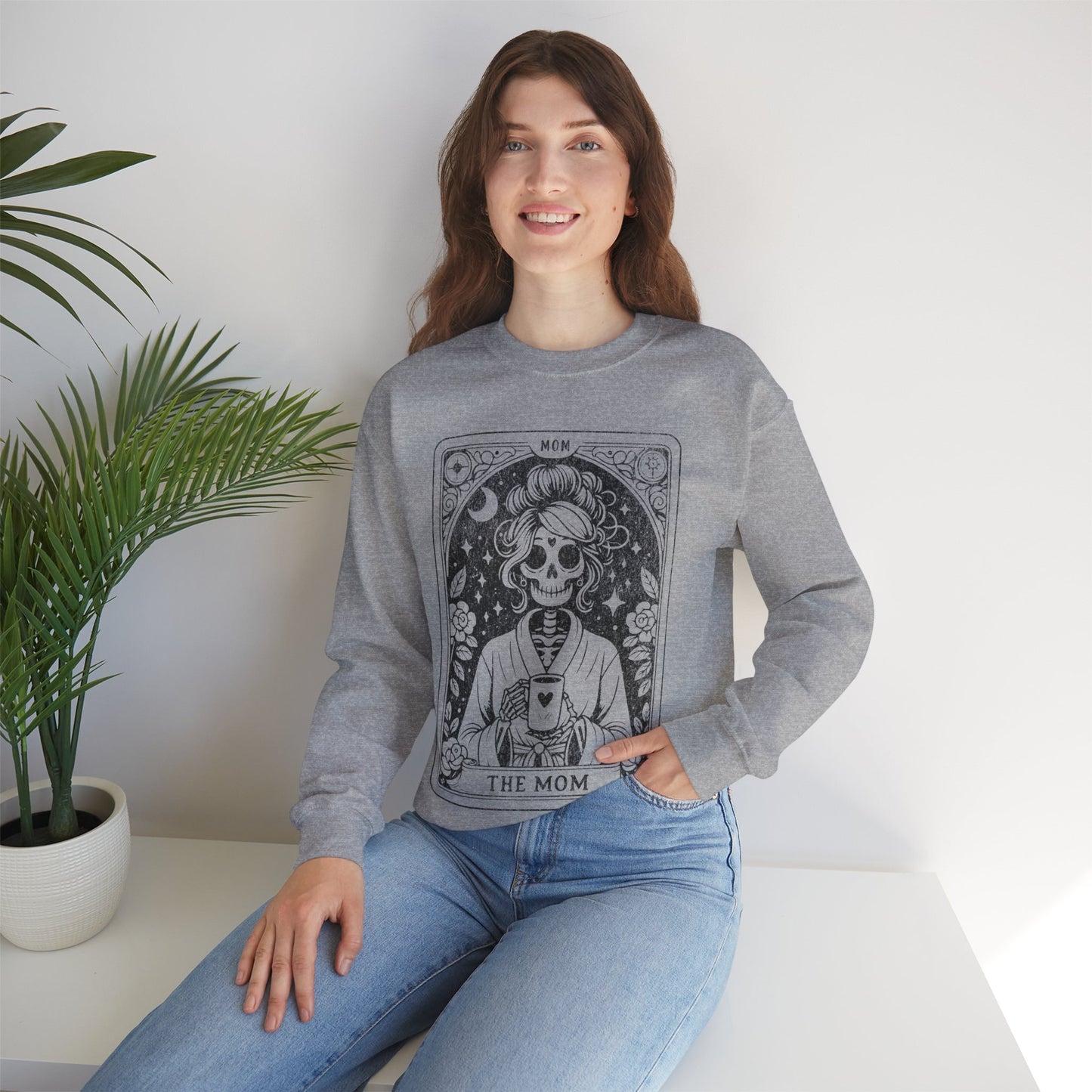 The Mom Tarot Card Distressed - Crewneck Sweatshirt