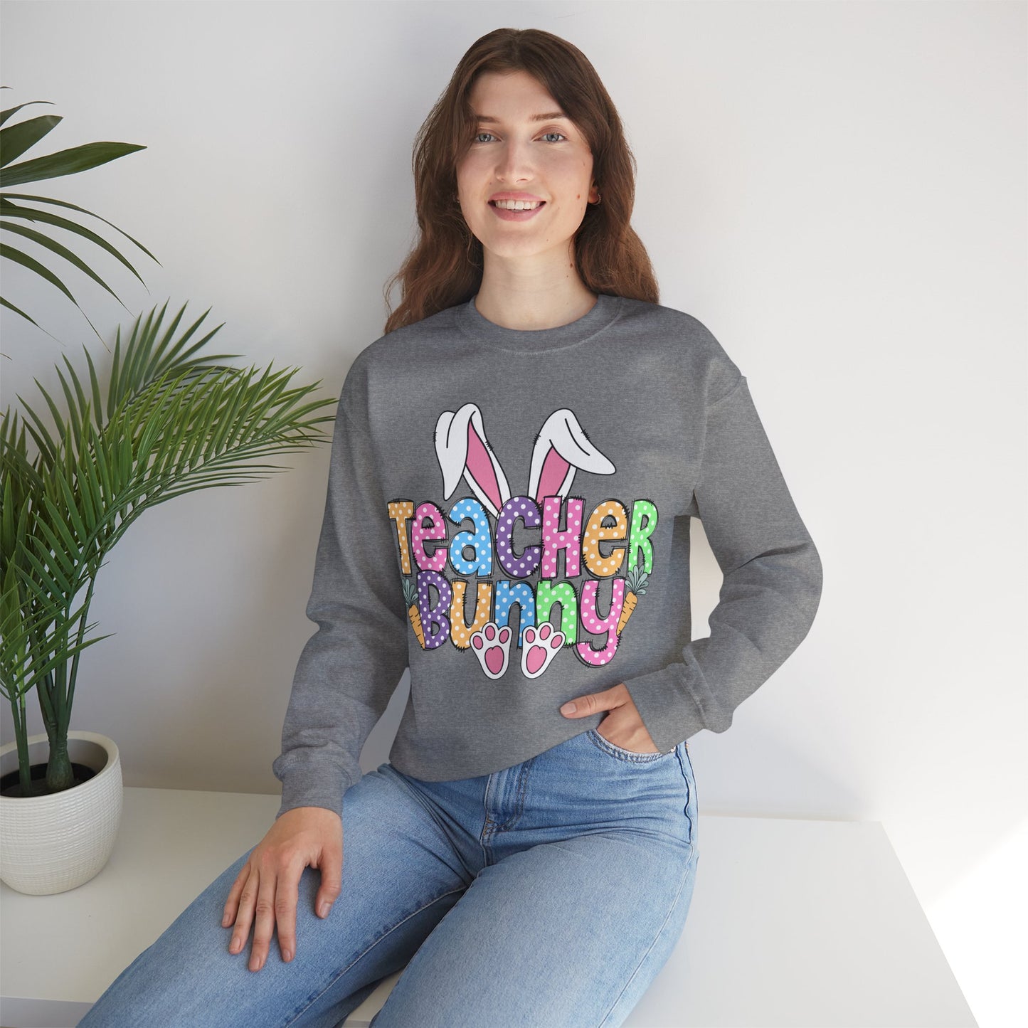 Teacher Easter Bunny - Crewneck Sweatshirt
