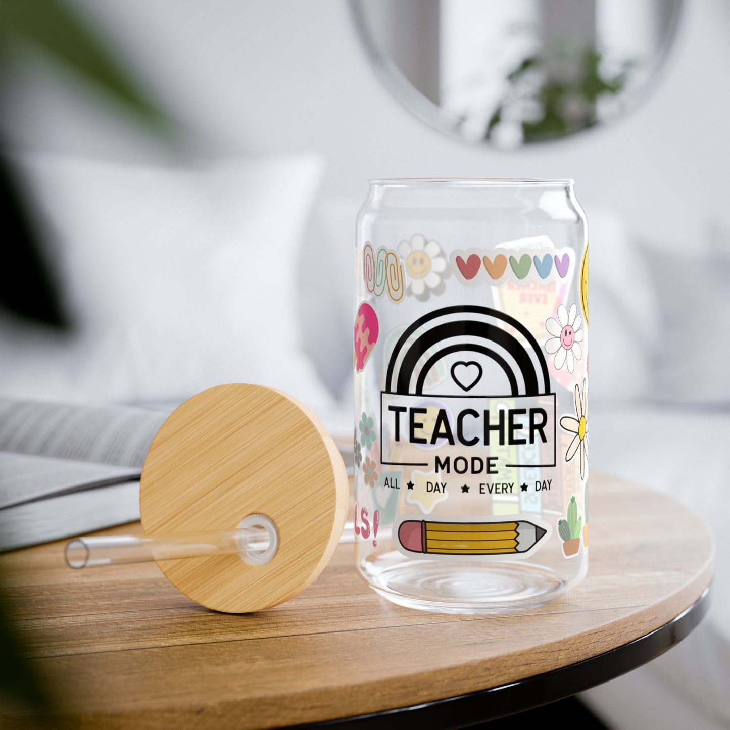 Teacher Mode Sipper Glass, 16oz