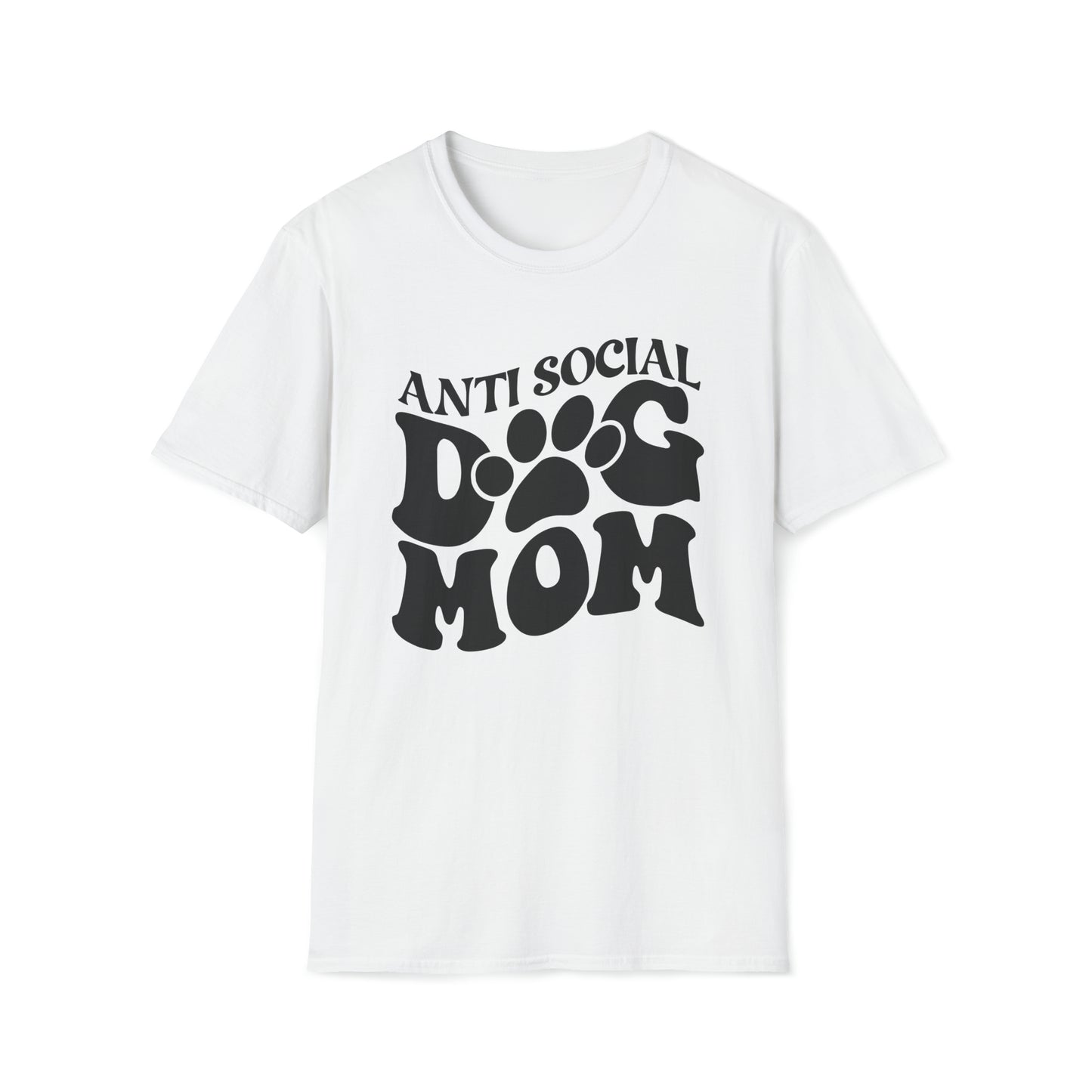 ANTISOCIAL DOG MOM - Unisex Softstyle T-Shirt