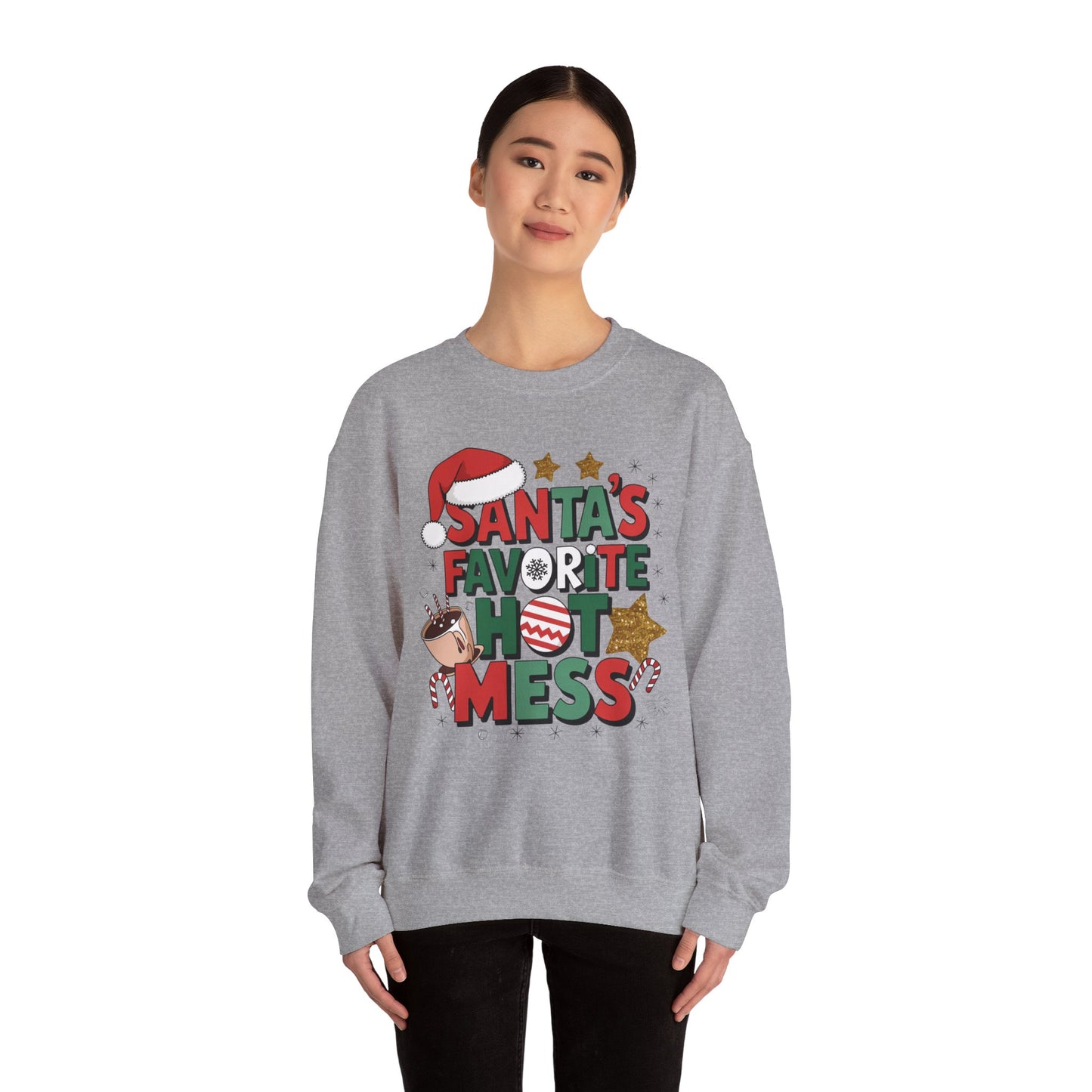 Santa's Favorite Hot Mess - Crewneck Sweatshirt