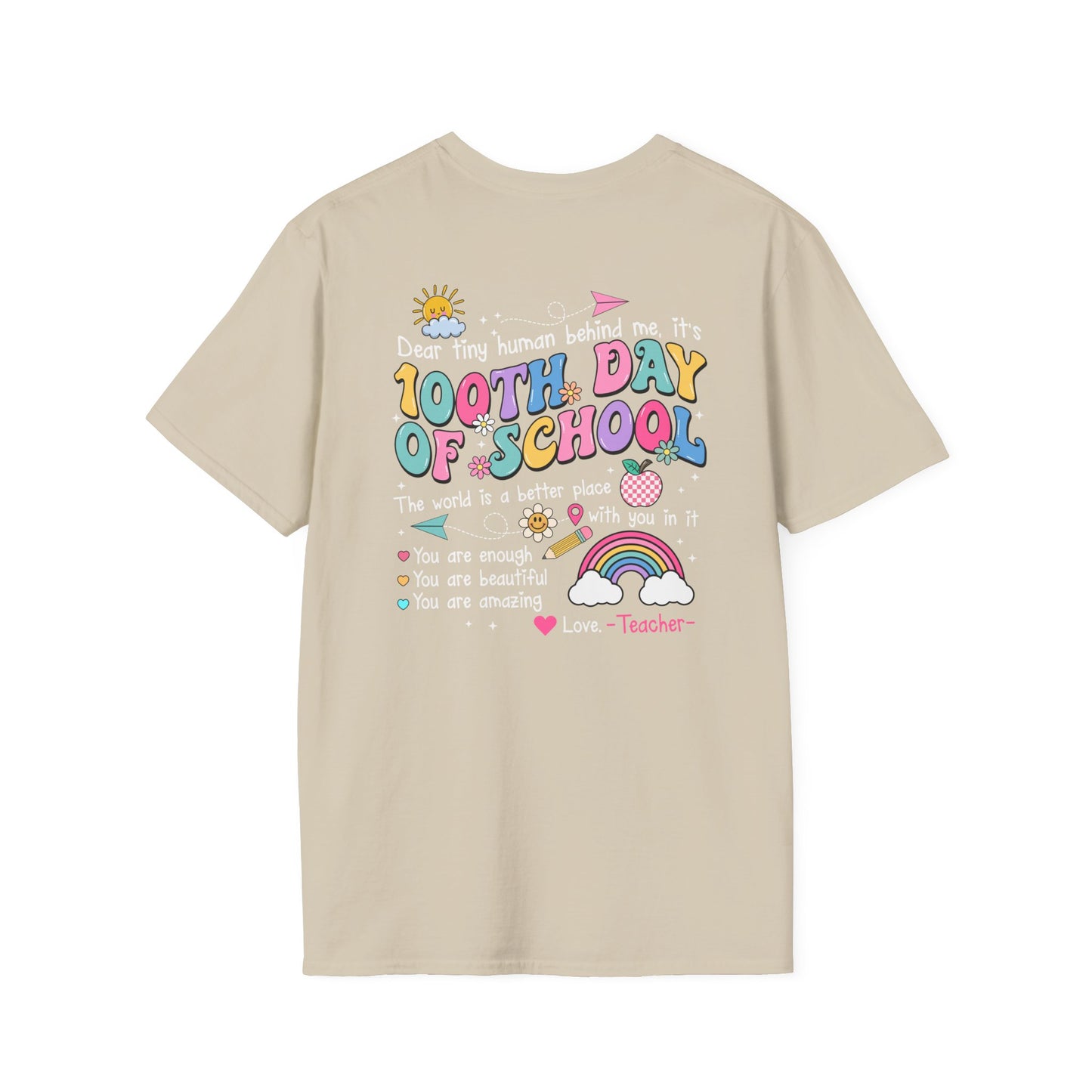 100 Days of School Retro - Unisex Softstyle T-Shirt