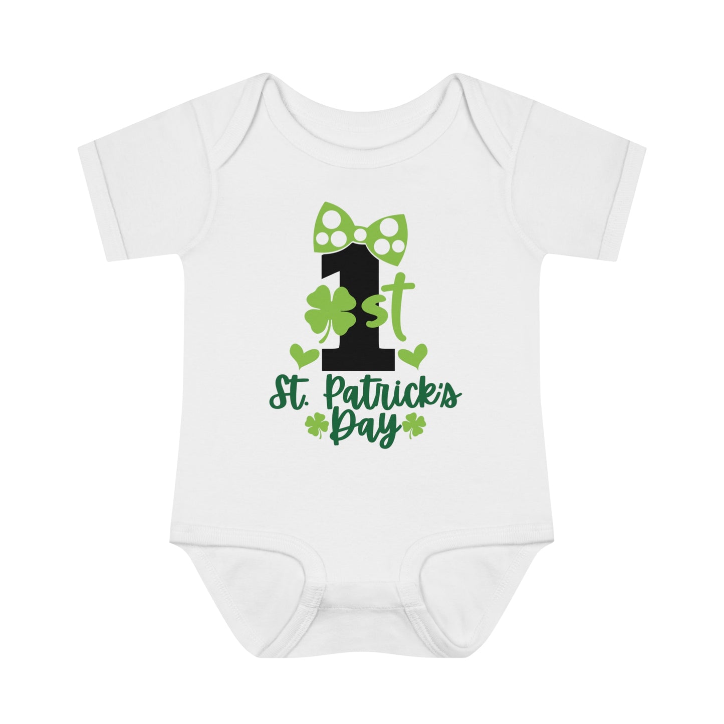 1st St. Patrick's Day Girl - Infant Baby Rib Bodysuit