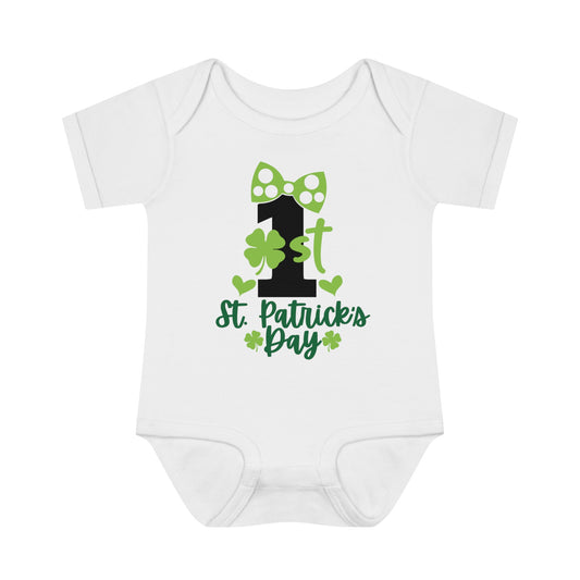 1st St. Patrick's Day Girl - Infant Baby Rib Bodysuit