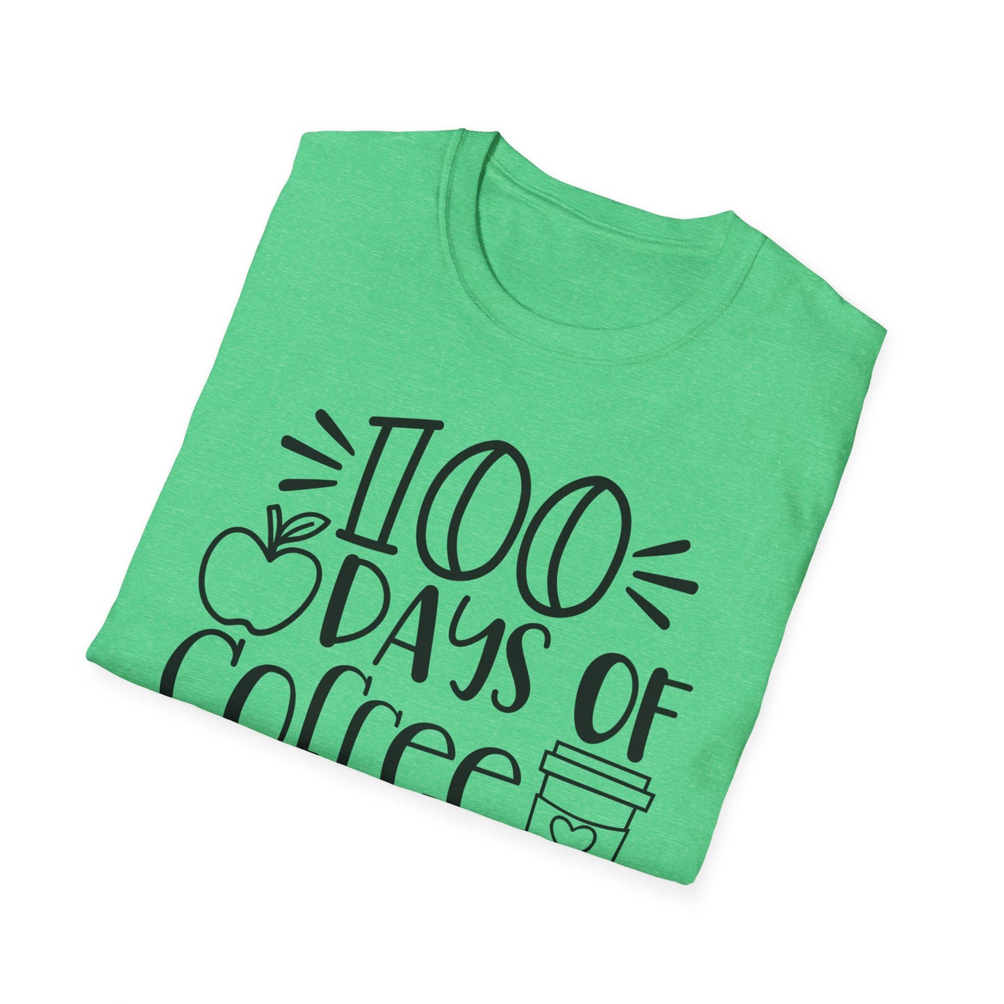100 Days of Coffee & Chaos - Unisex Softstyle T-Shirt