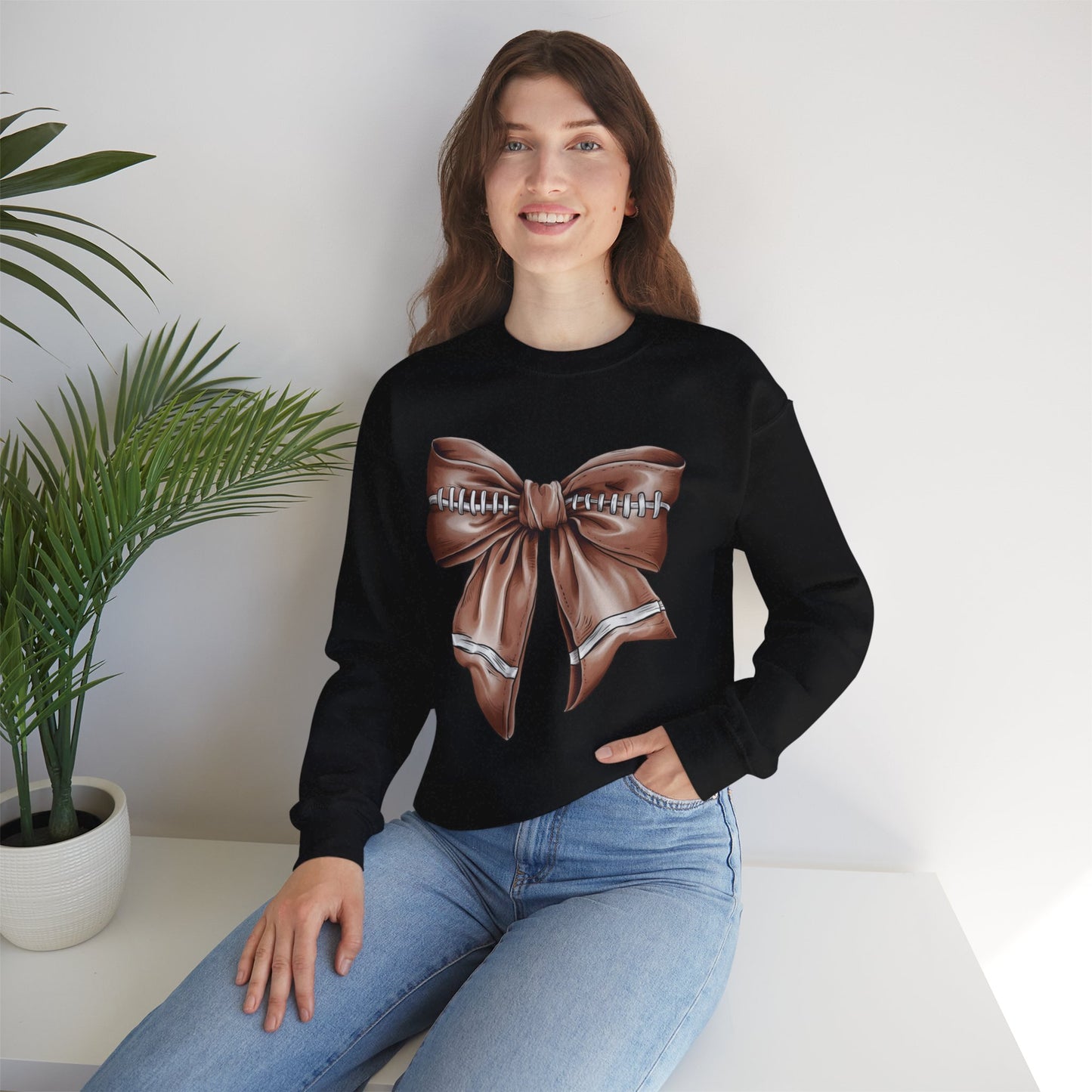 Football Bow - Crewneck Sweatshirt