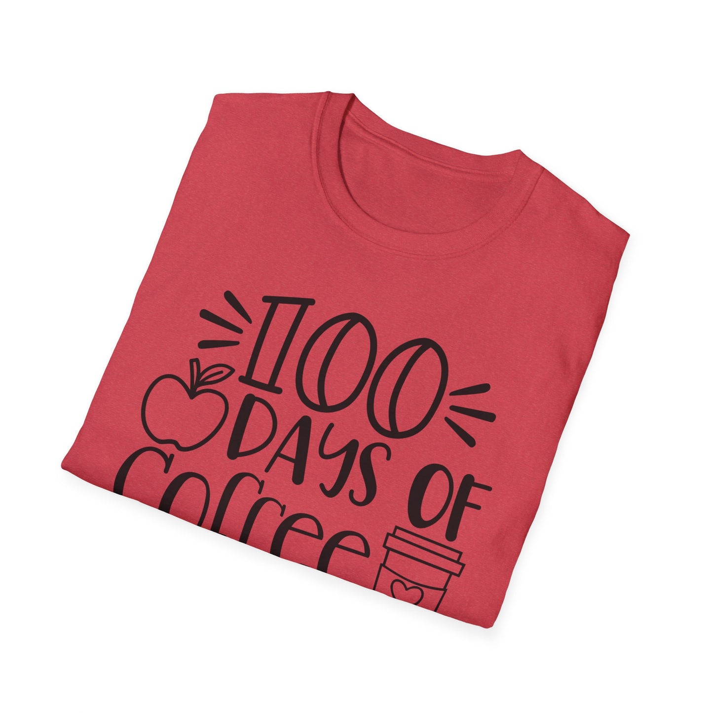 100 Days of Coffee & Chaos - Unisex Softstyle T-Shirt