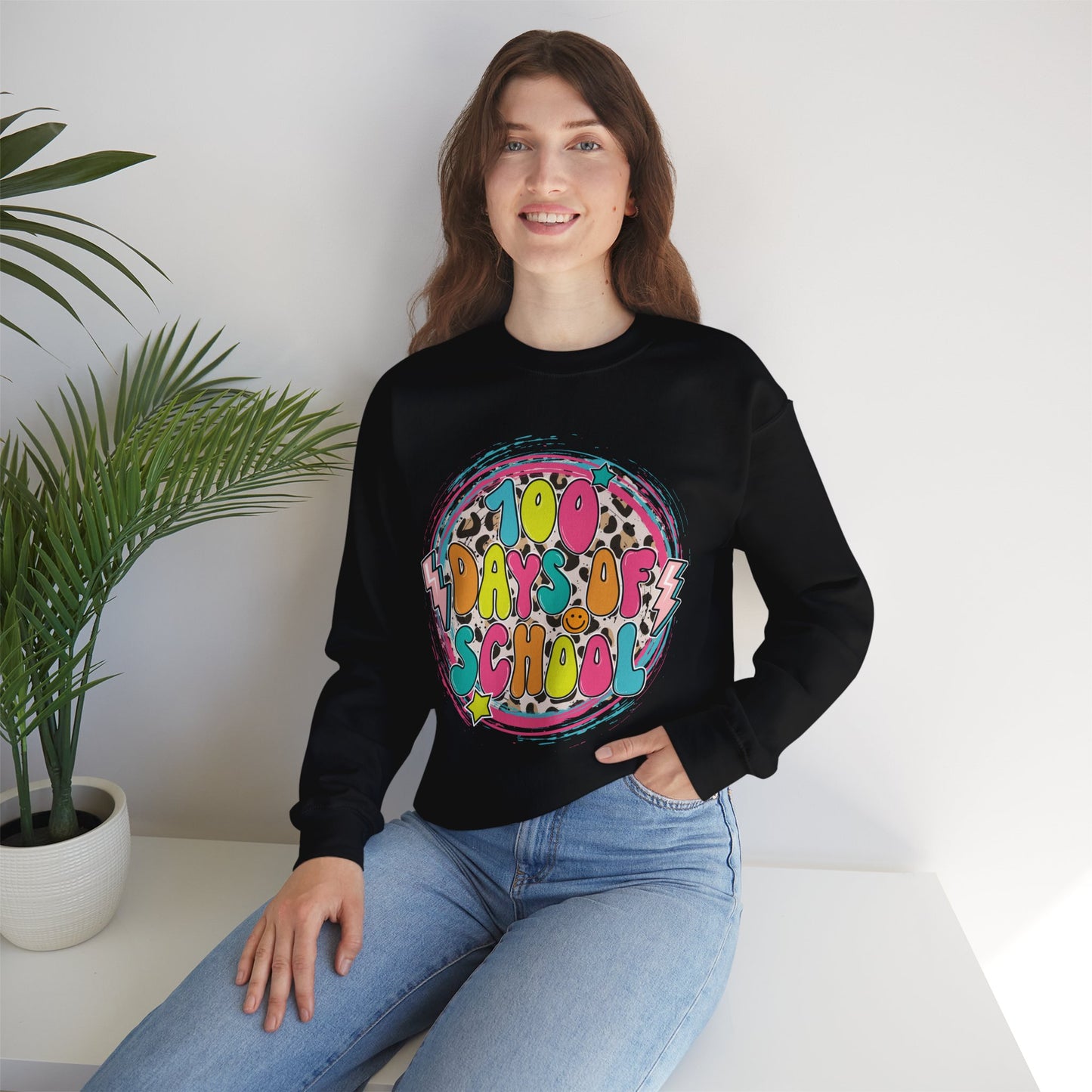 100 Days of School Retro - Crewneck Sweatshirt