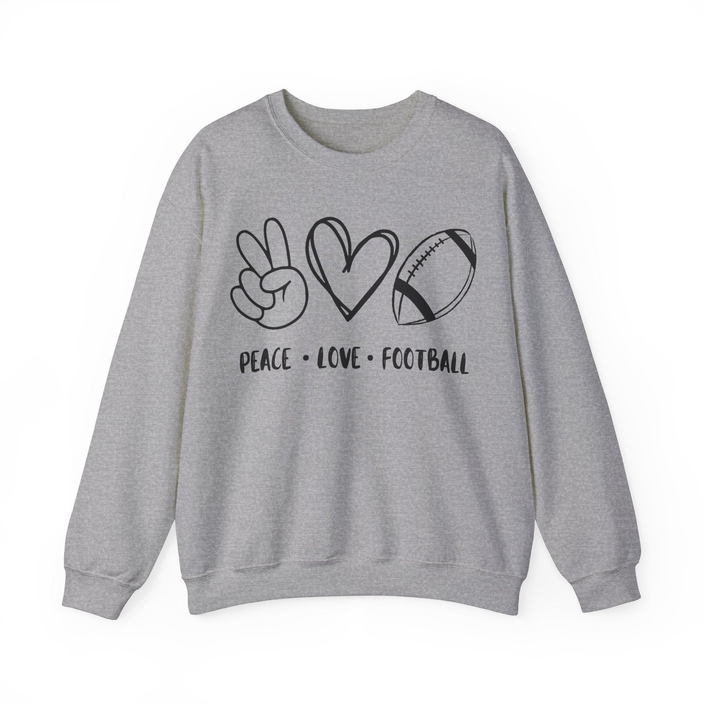 Peace Love Football - Crewneck Sweatshirt