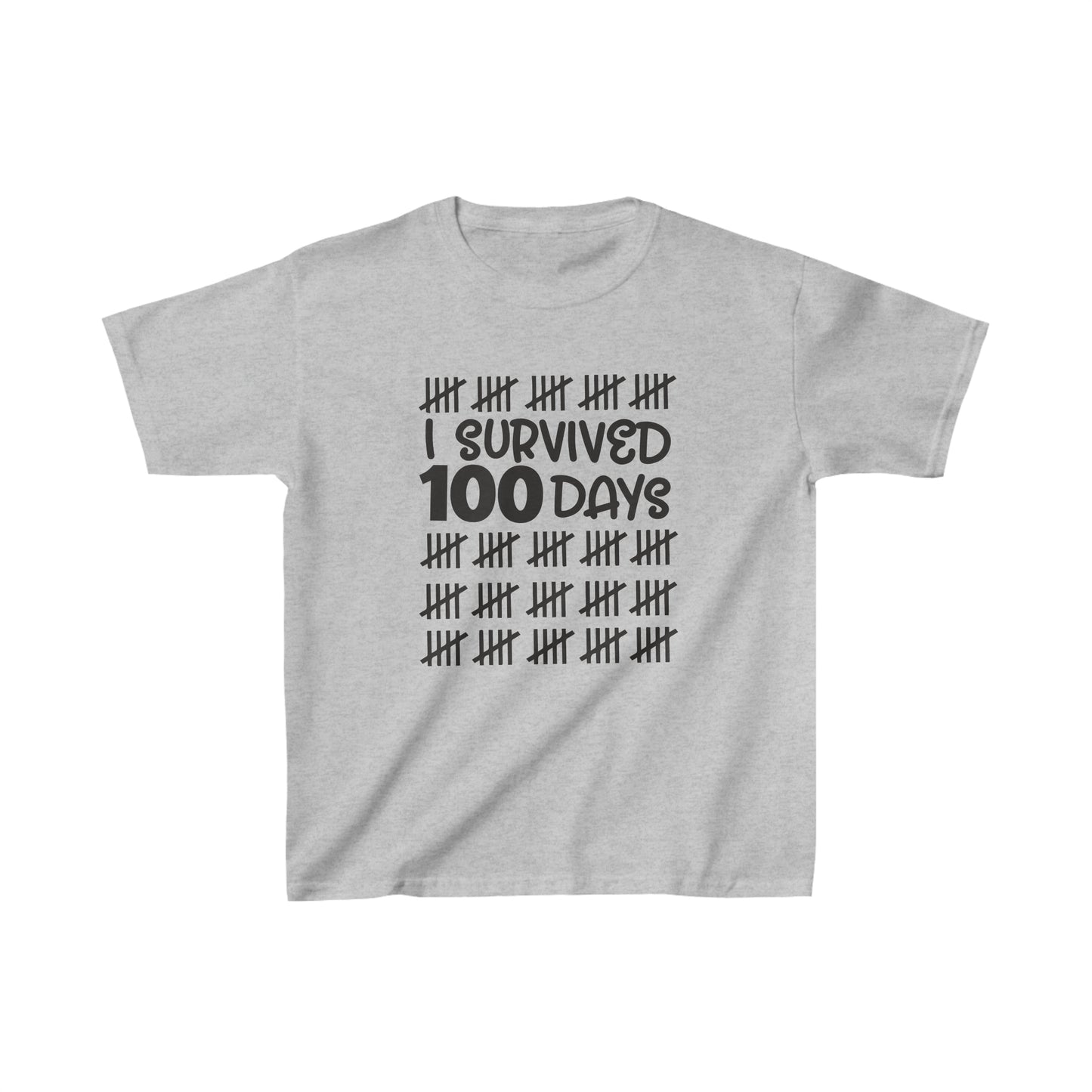 Survived 100 Days - Kids Heavy Cotton Tee