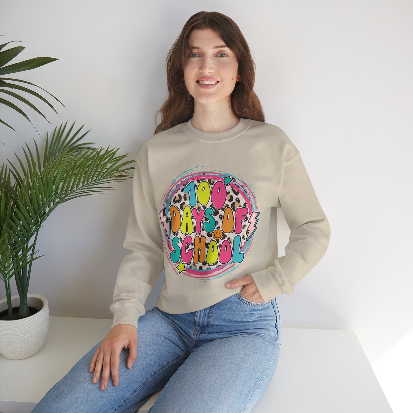 100 Days of School Retro - Crewneck Sweatshirt