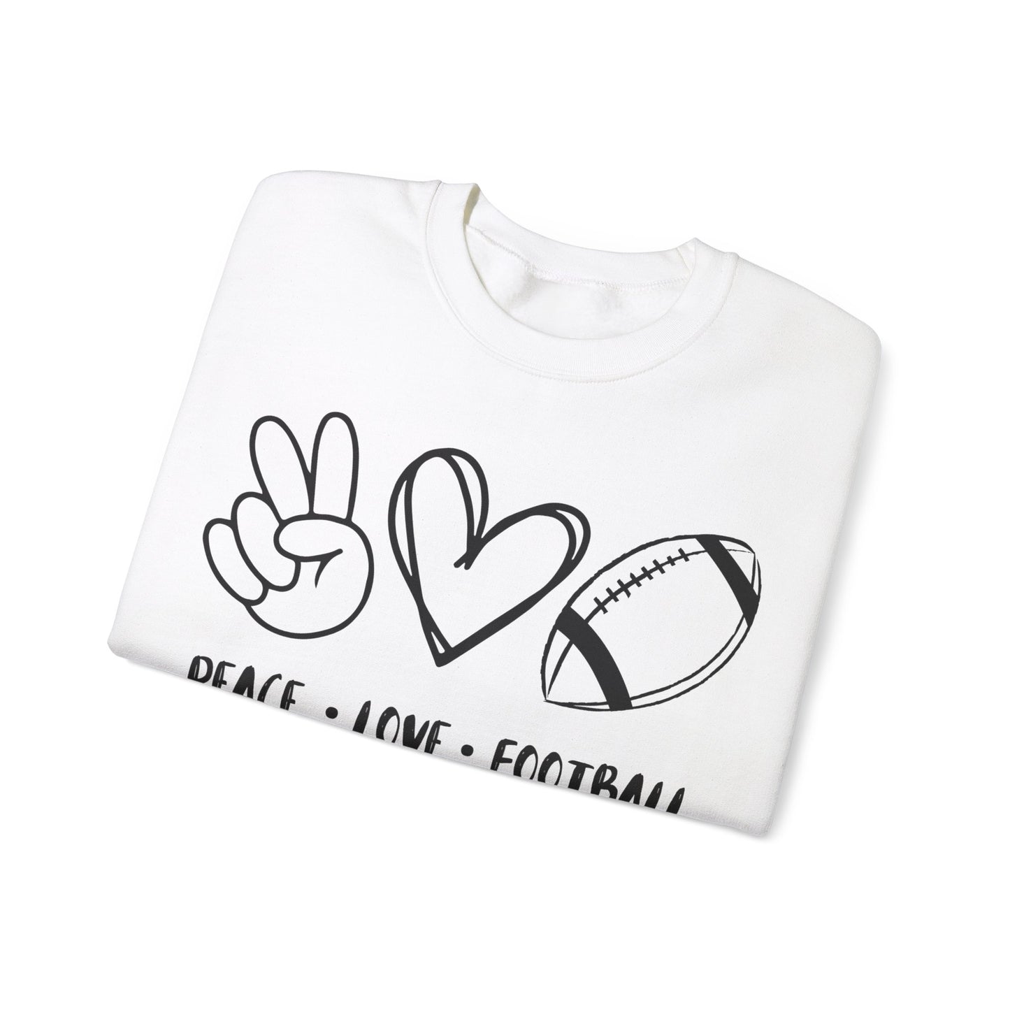 Peace Love Football - Crewneck Sweatshirt
