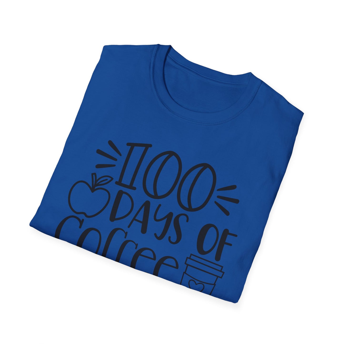 100 Days of Coffee & Chaos - Unisex Softstyle T-Shirt