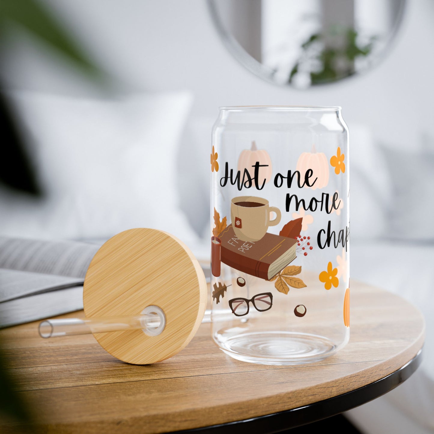 Just One More Chapter Sipper Glass, 16oz