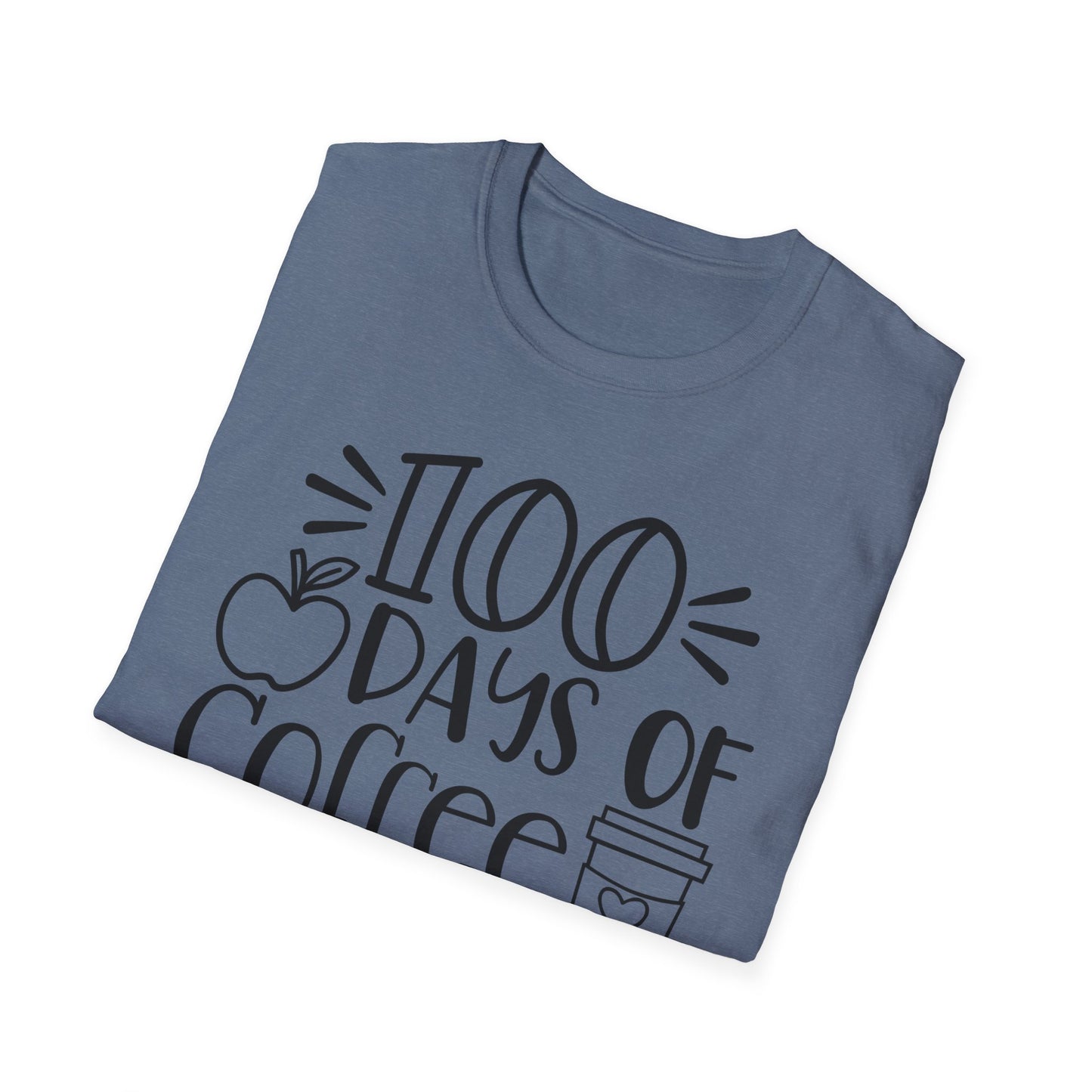100 Days of Coffee & Chaos - Unisex Softstyle T-Shirt