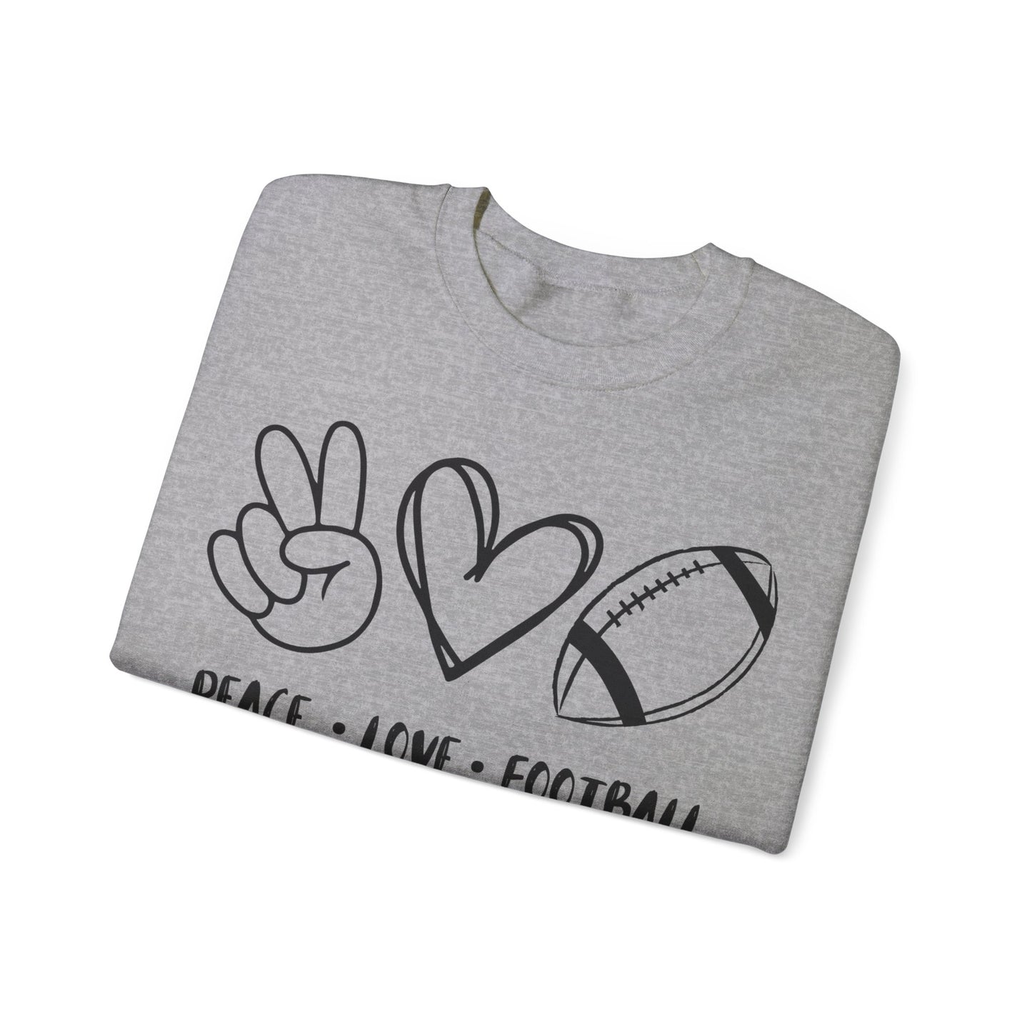 Peace Love Football - Crewneck Sweatshirt