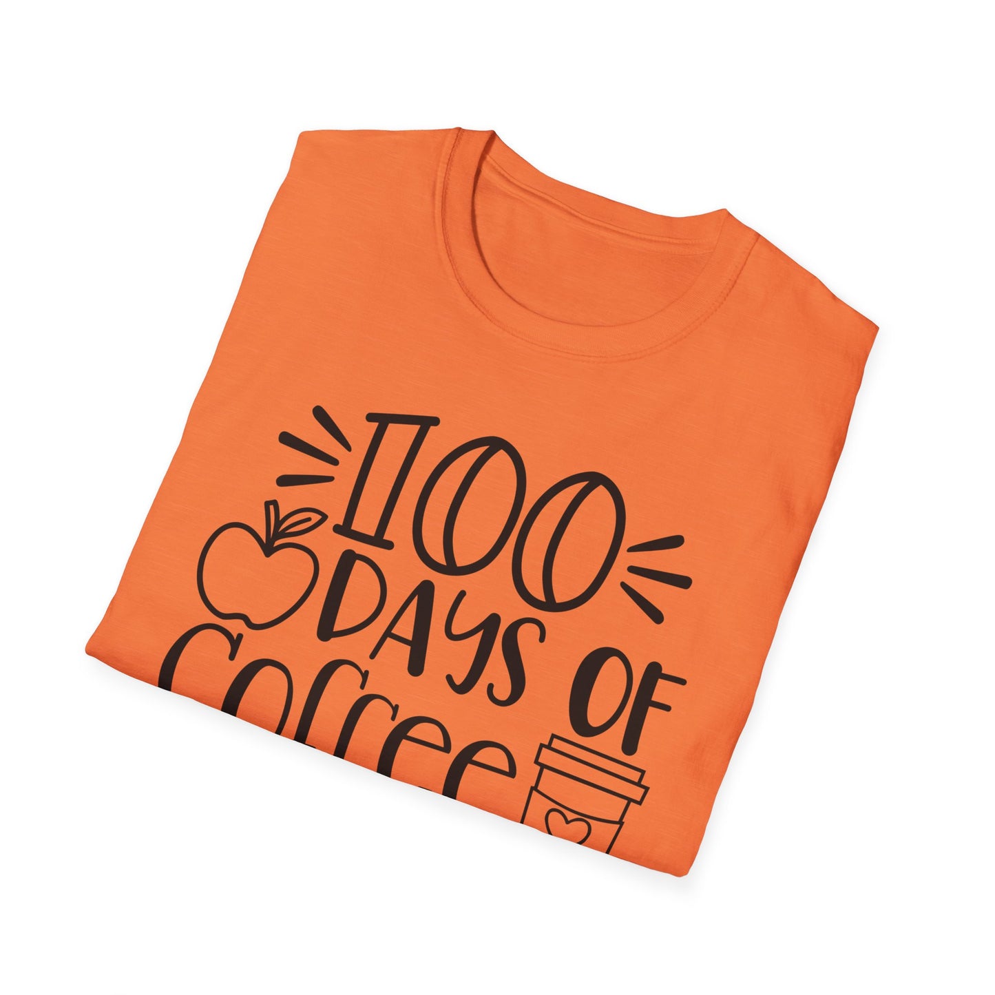 100 Days of Coffee & Chaos - Unisex Softstyle T-Shirt