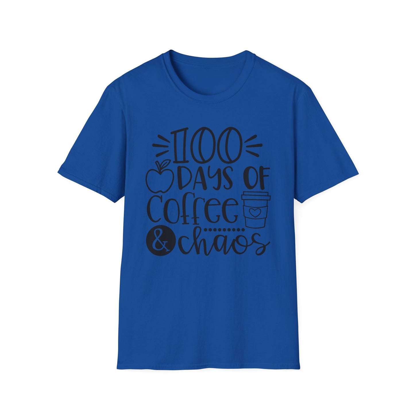 100 Days of Coffee & Chaos - Unisex Softstyle T-Shirt