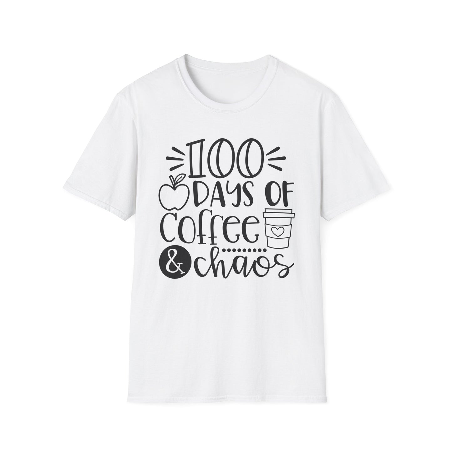 100 Days of Coffee & Chaos - Unisex Softstyle T-Shirt