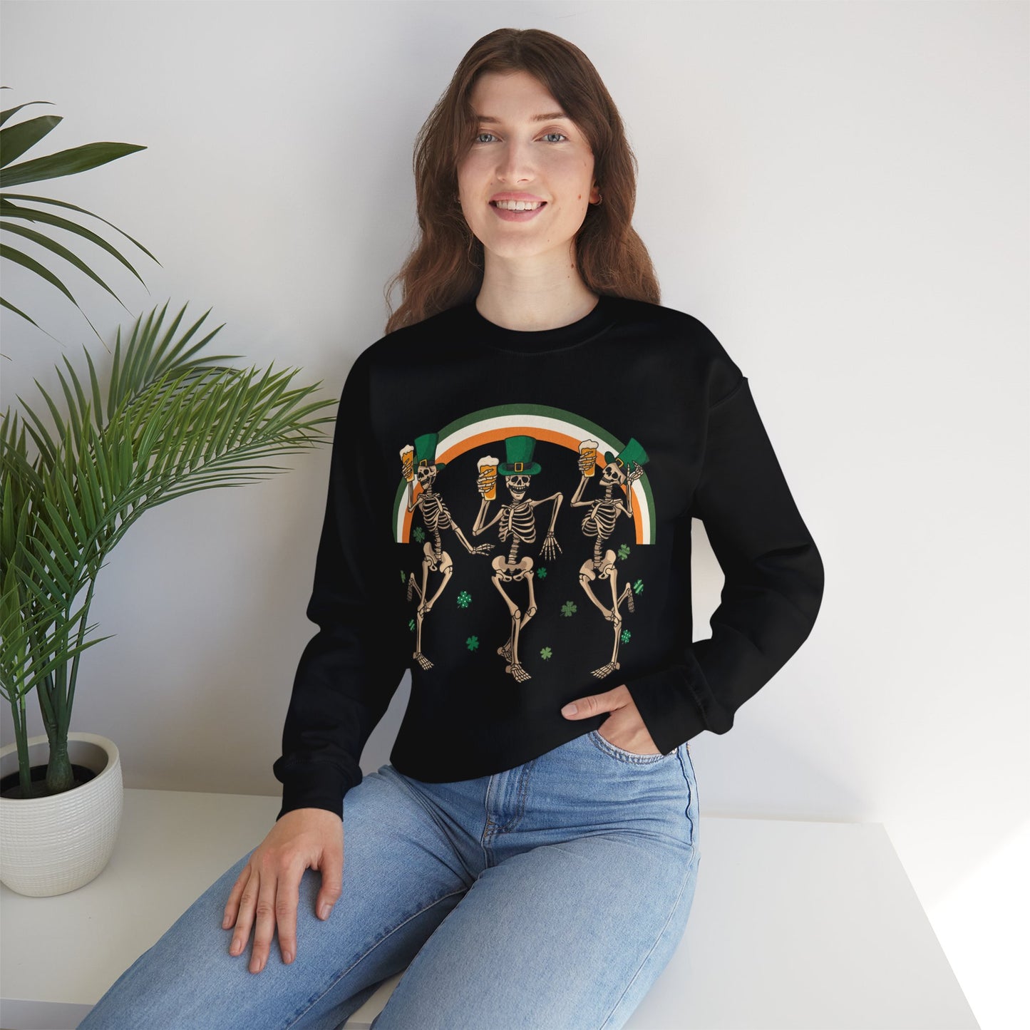 St. Patrick's Day Skeletons - Crewneck Sweatshirt