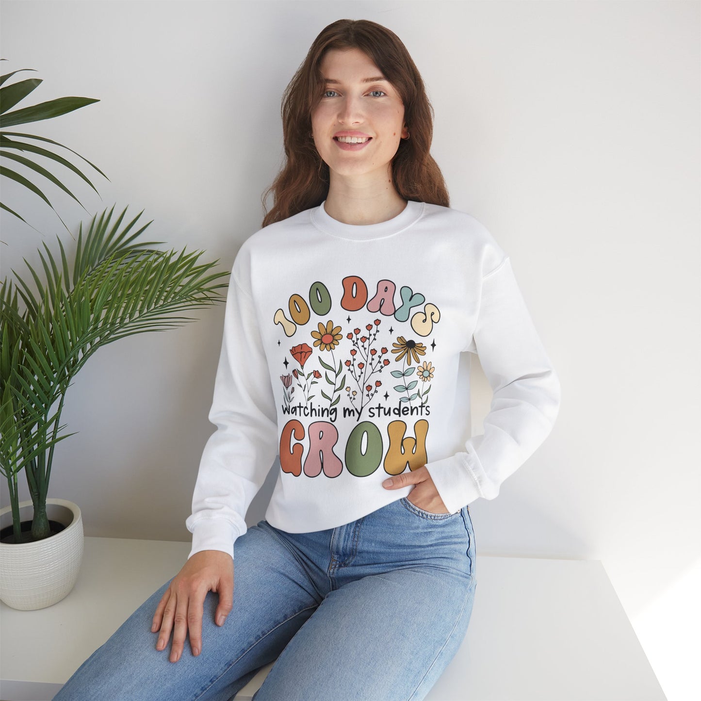 100 Days Watching My Students Grow - Crewneck Sweatshirt