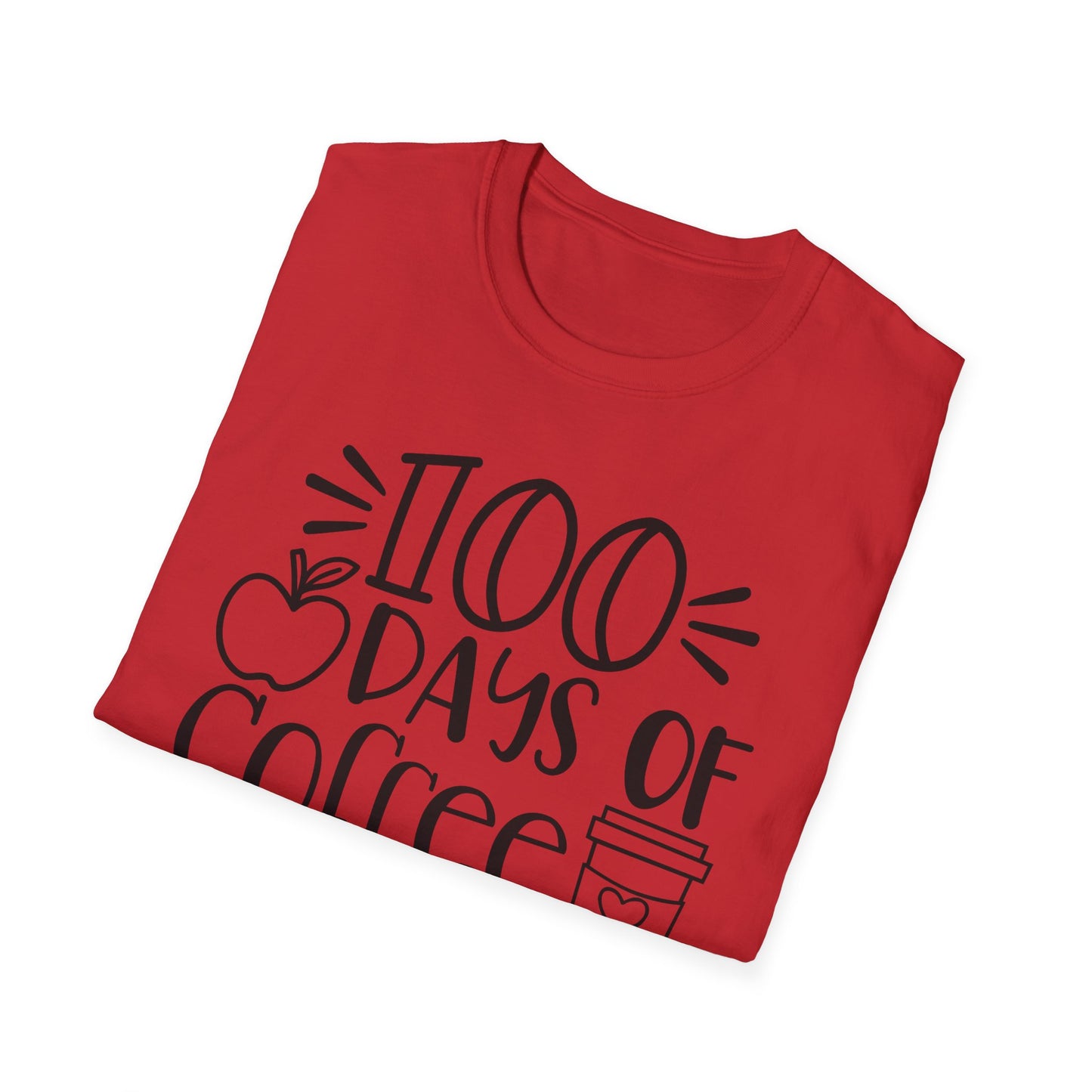 100 Days of Coffee & Chaos - Unisex Softstyle T-Shirt