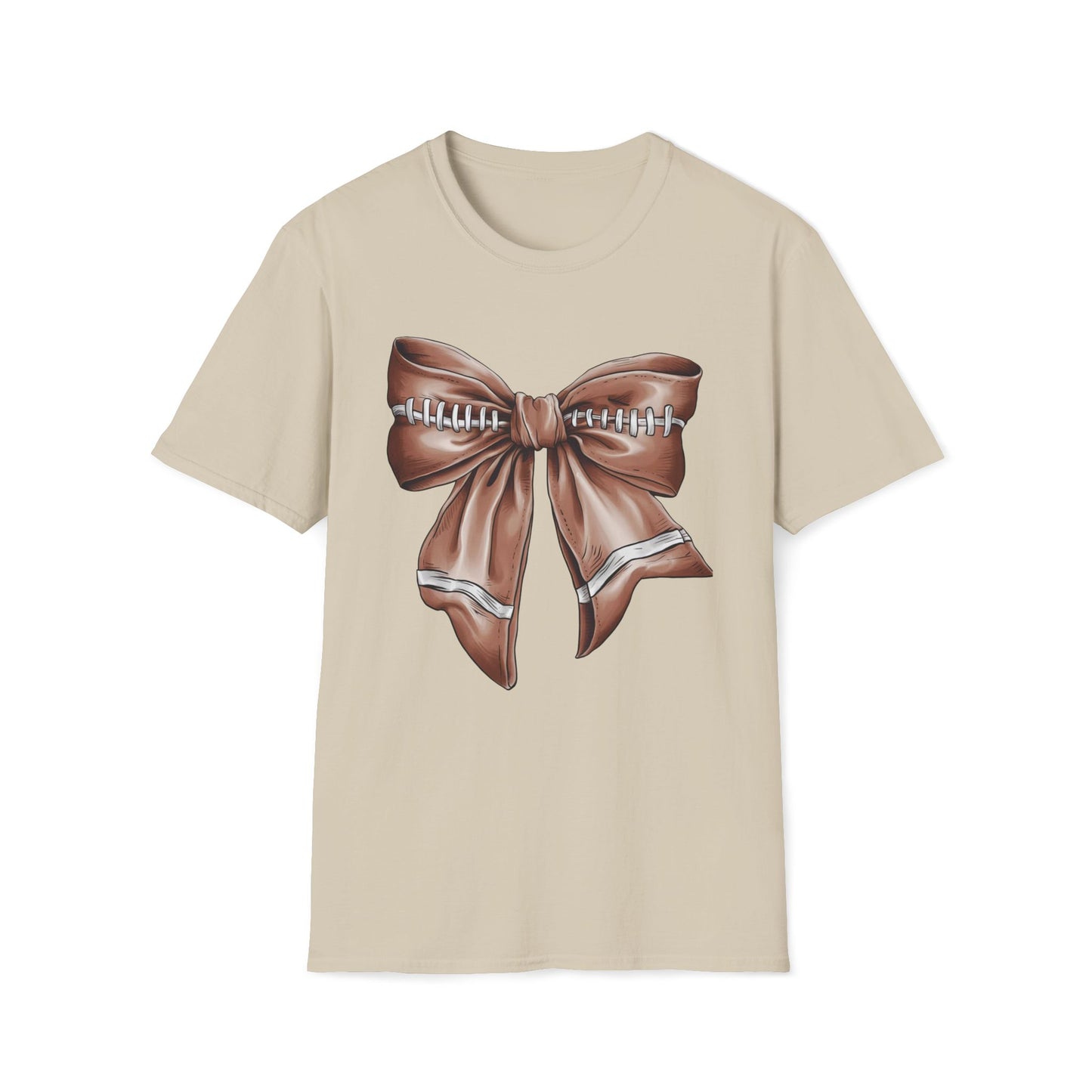 Football Bow - Unisex Softstyle T-Shirt