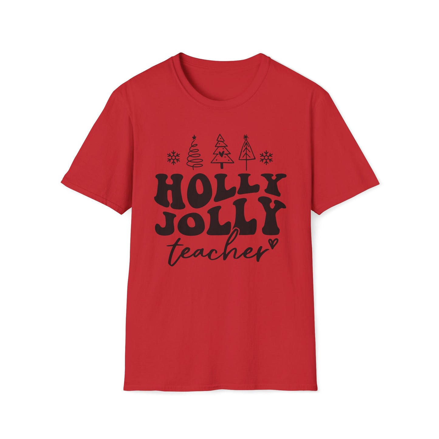 Holly Jolly Teacher - Unisex Softstyle T-Shirt