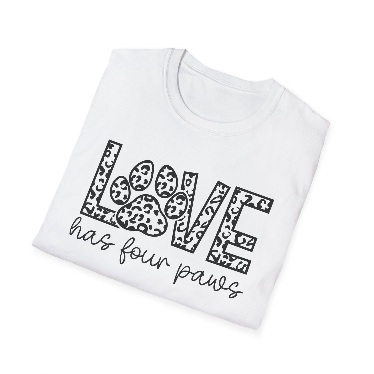 LOVE has four paws - Unisex Softstyle T-Shirt