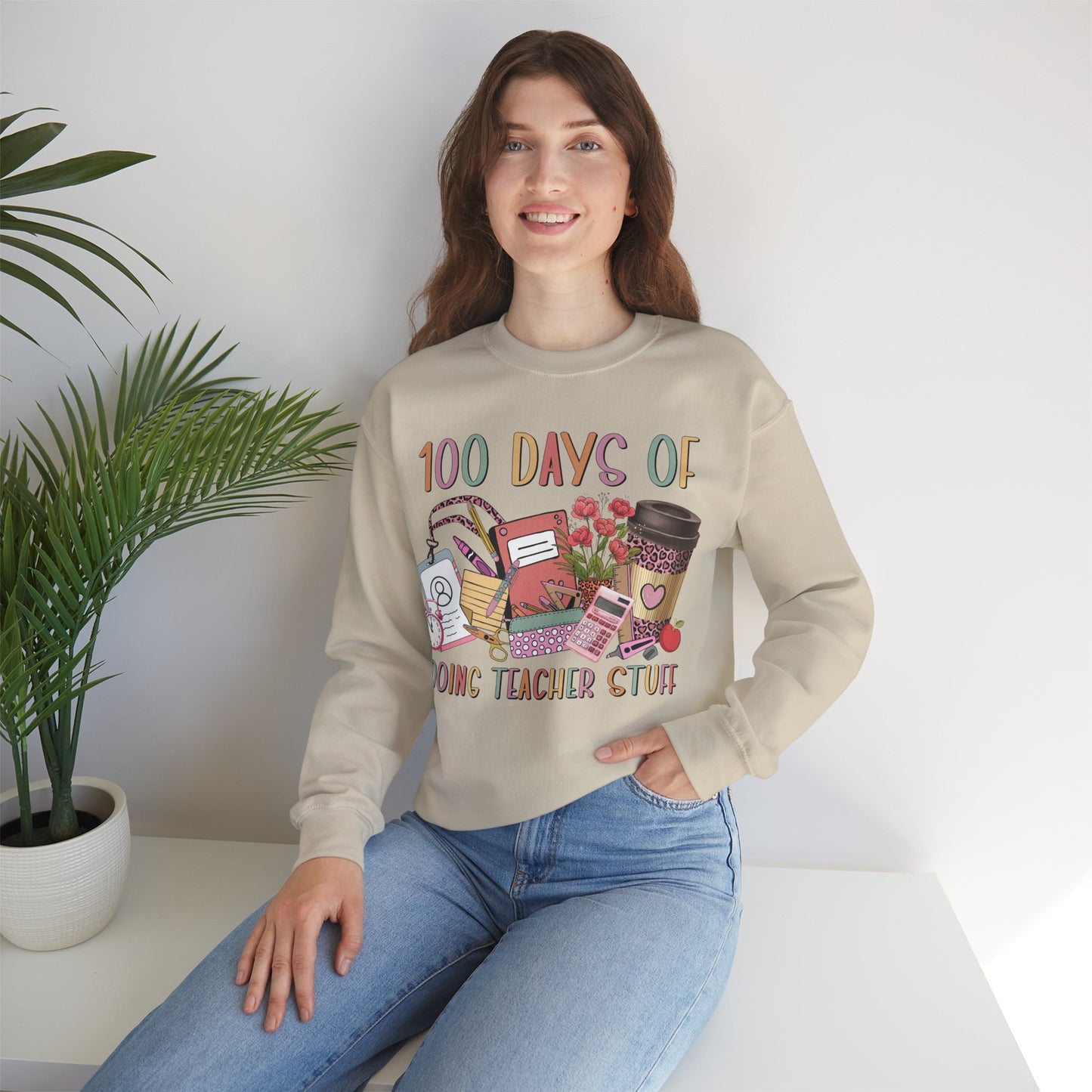 100 Days of Doing Teacher Stuff - Crewneck Sweatshirt