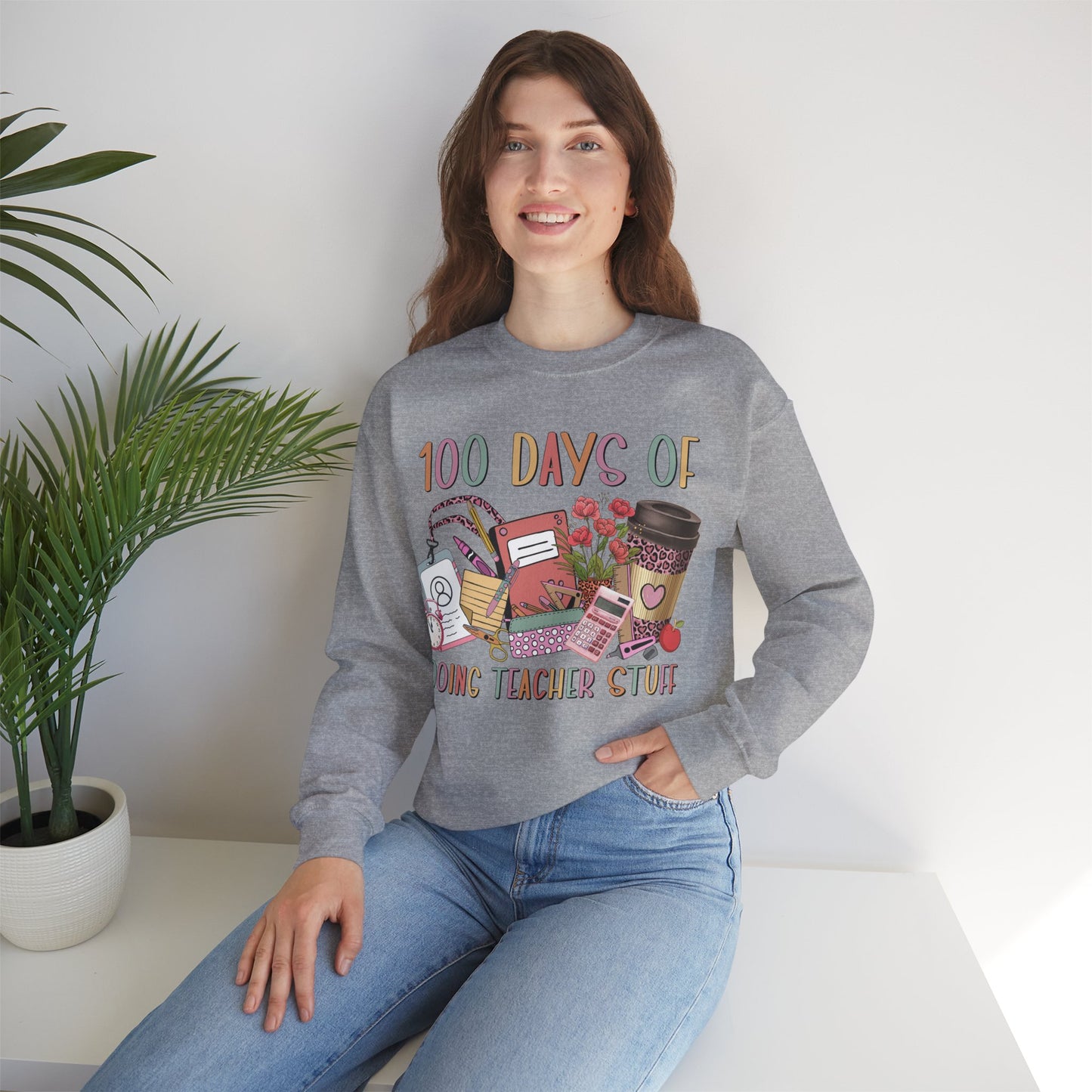 100 Days of Doing Teacher Stuff - Crewneck Sweatshirt