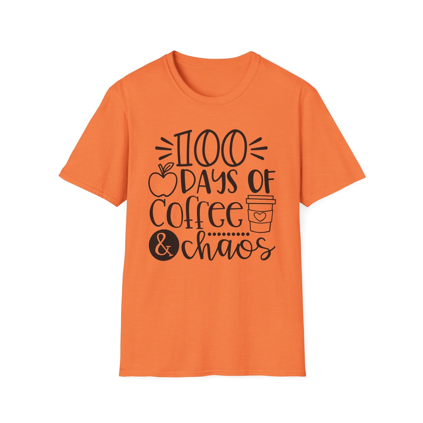 100 Days of Coffee & Chaos - Unisex Softstyle T-Shirt