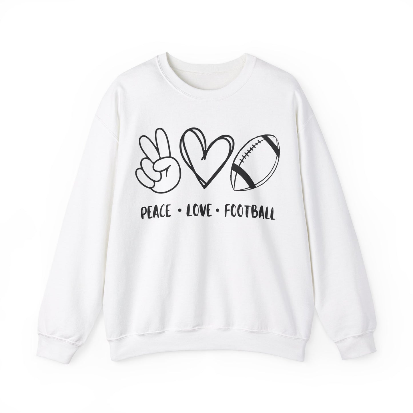 Peace Love Football - Crewneck Sweatshirt