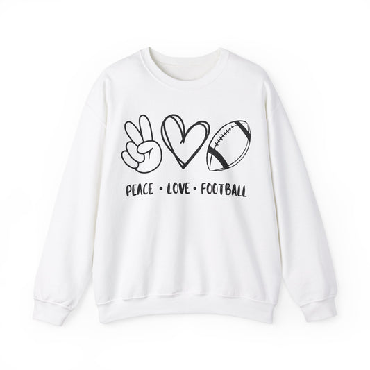 Peace Love Football - Crewneck Sweatshirt
