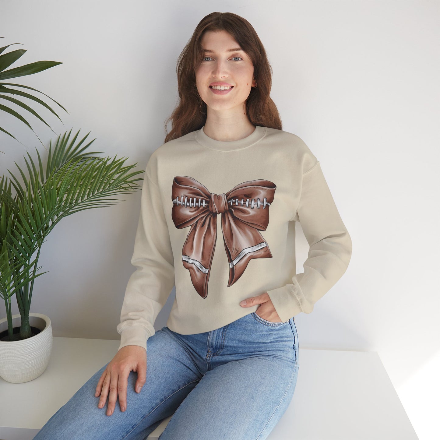 Football Bow - Crewneck Sweatshirt