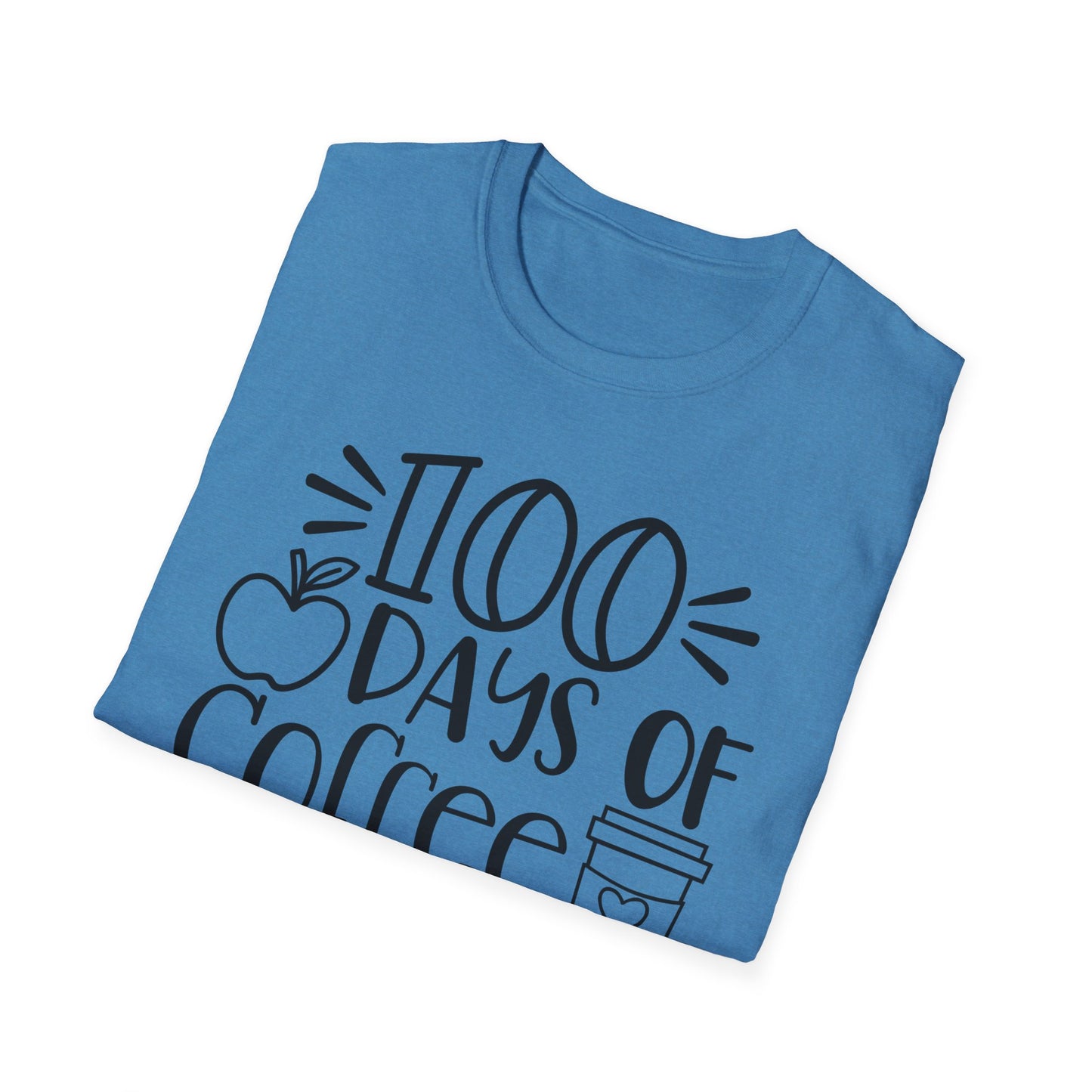 100 Days of Coffee & Chaos - Unisex Softstyle T-Shirt
