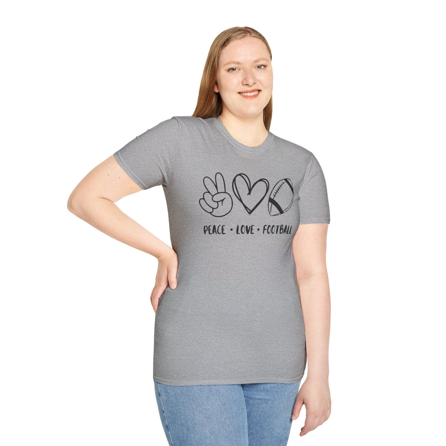 Peace Love Football - Unisex Softstyle T-Shirt
