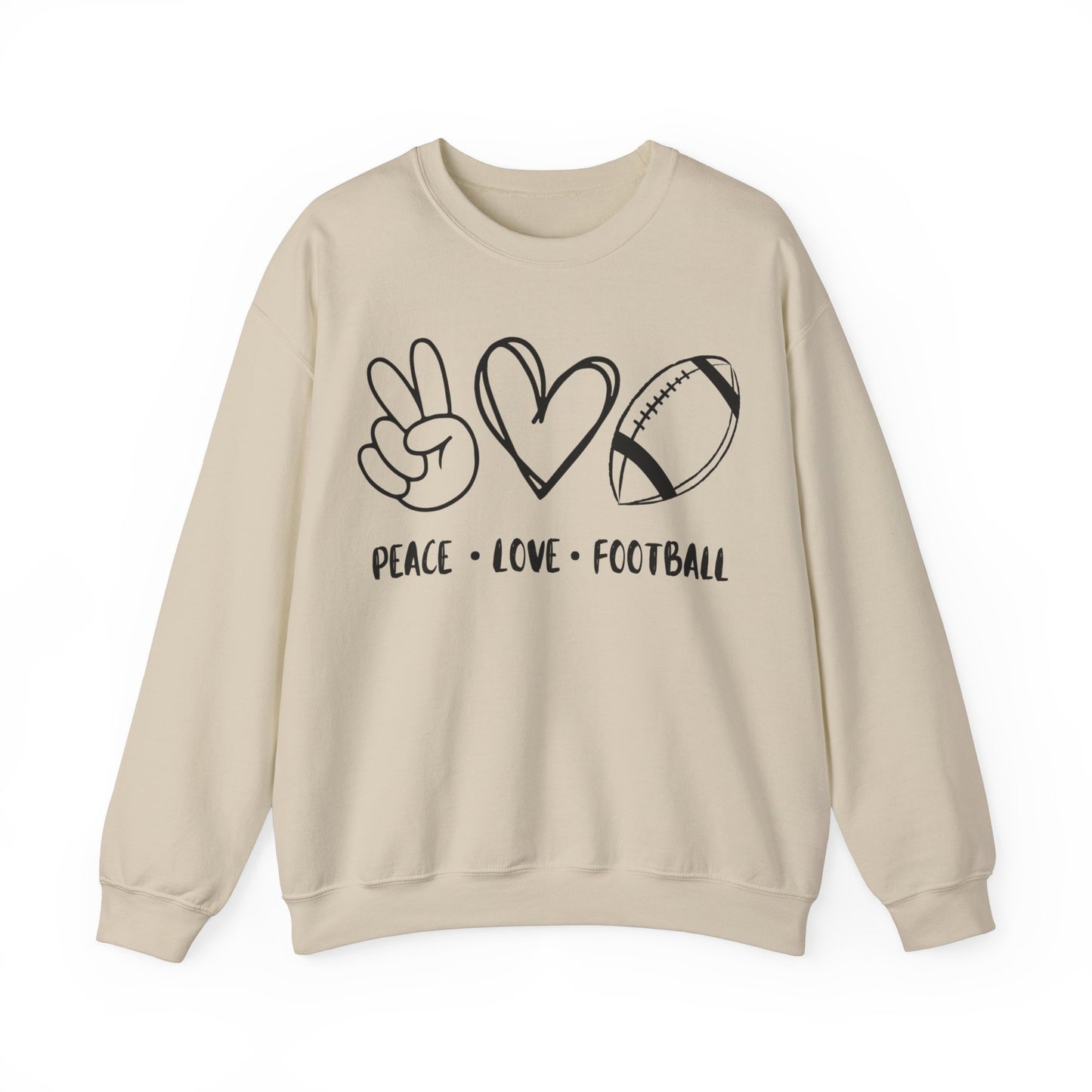 Peace Love Football - Crewneck Sweatshirt