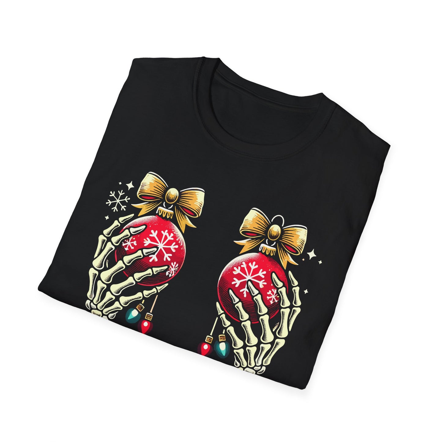 Skeleton Christmas Hands - Unisex Softstyle T-Shirt