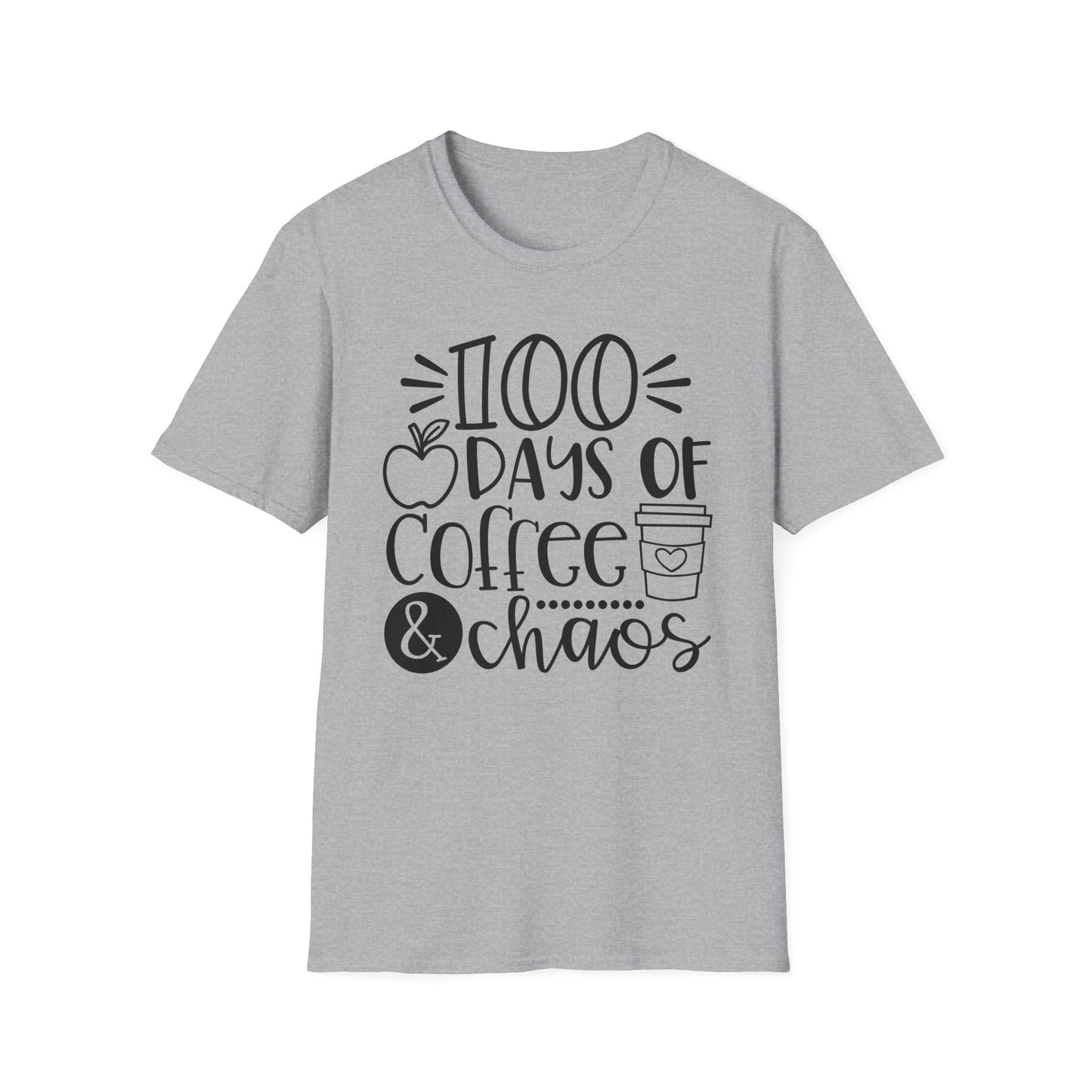 100 Days of Coffee & Chaos - Unisex Softstyle T-Shirt