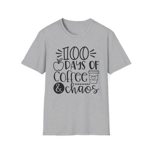 100 Days of Coffee & Chaos - Unisex Softstyle T-Shirt