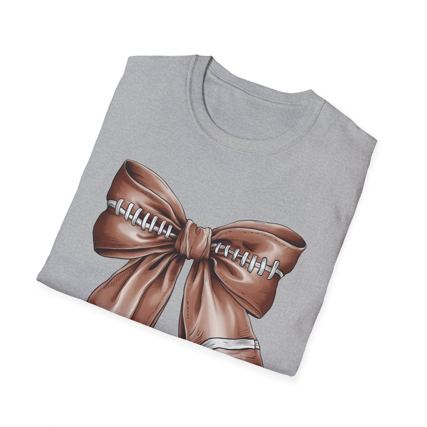 Football Bow - Unisex Softstyle T-Shirt