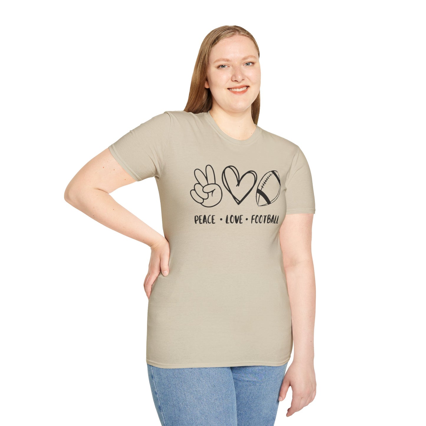 Peace Love Football - Unisex Softstyle T-Shirt