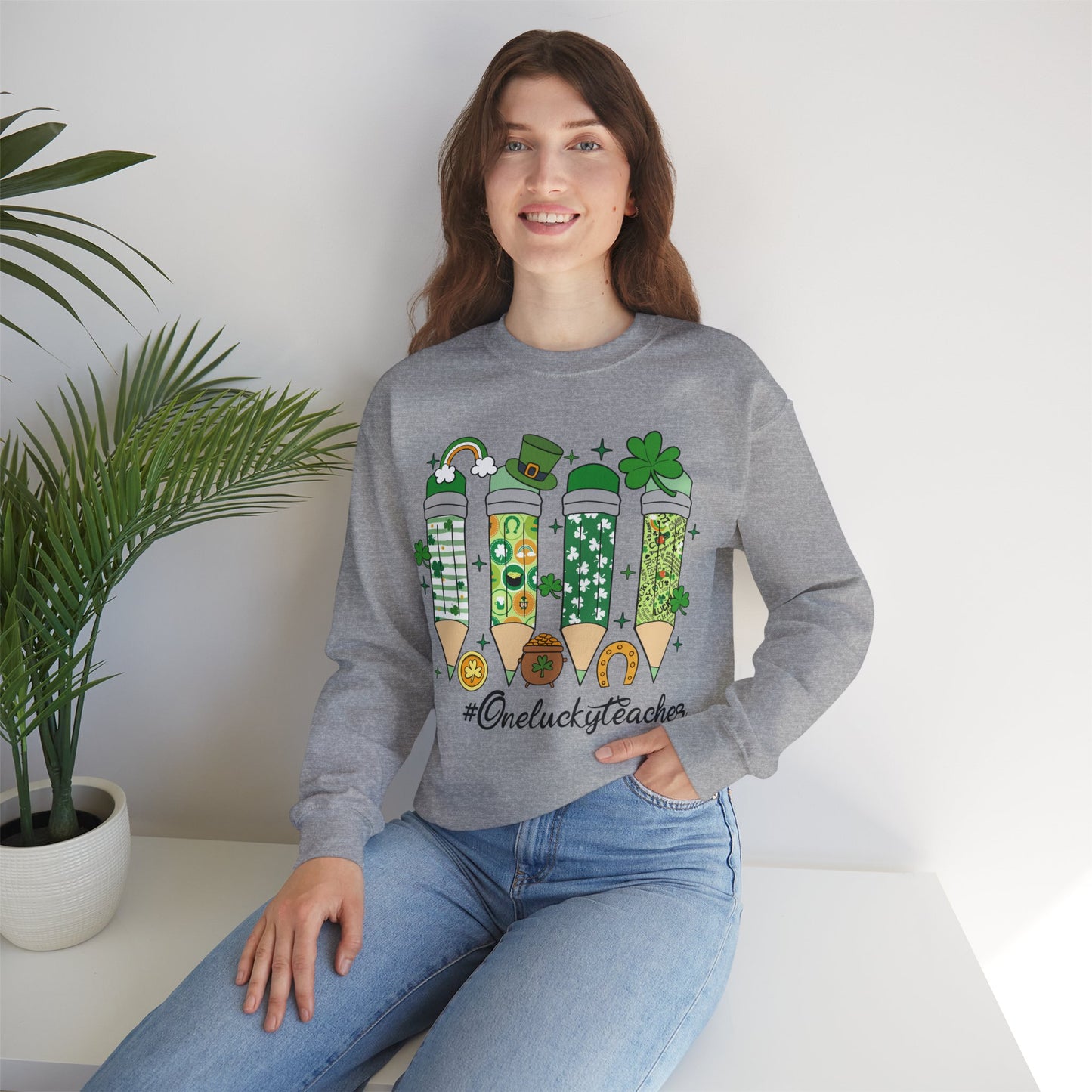 One Lucky Teacher - Crewneck Sweatshirt