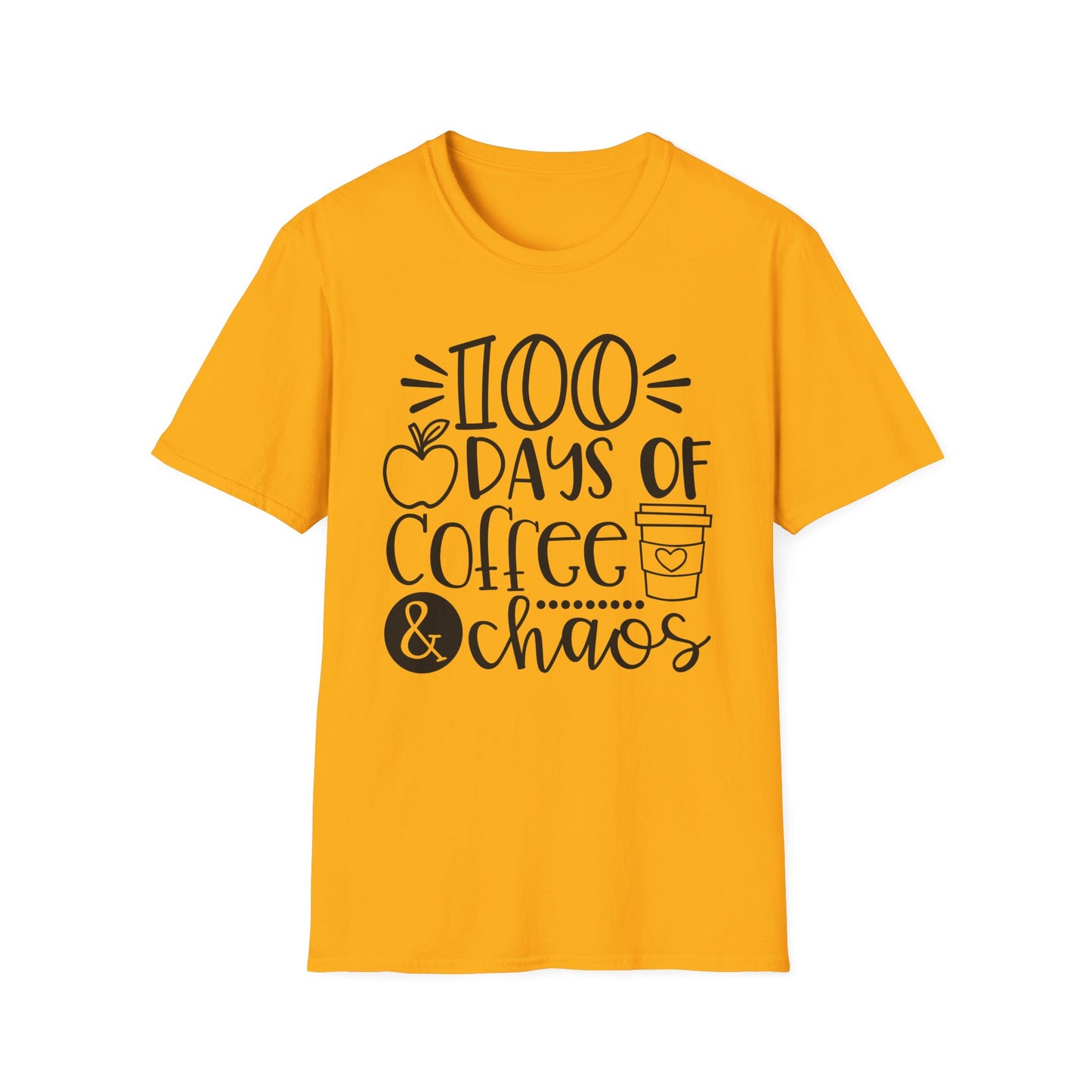 100 Days of Coffee & Chaos - Unisex Softstyle T-Shirt