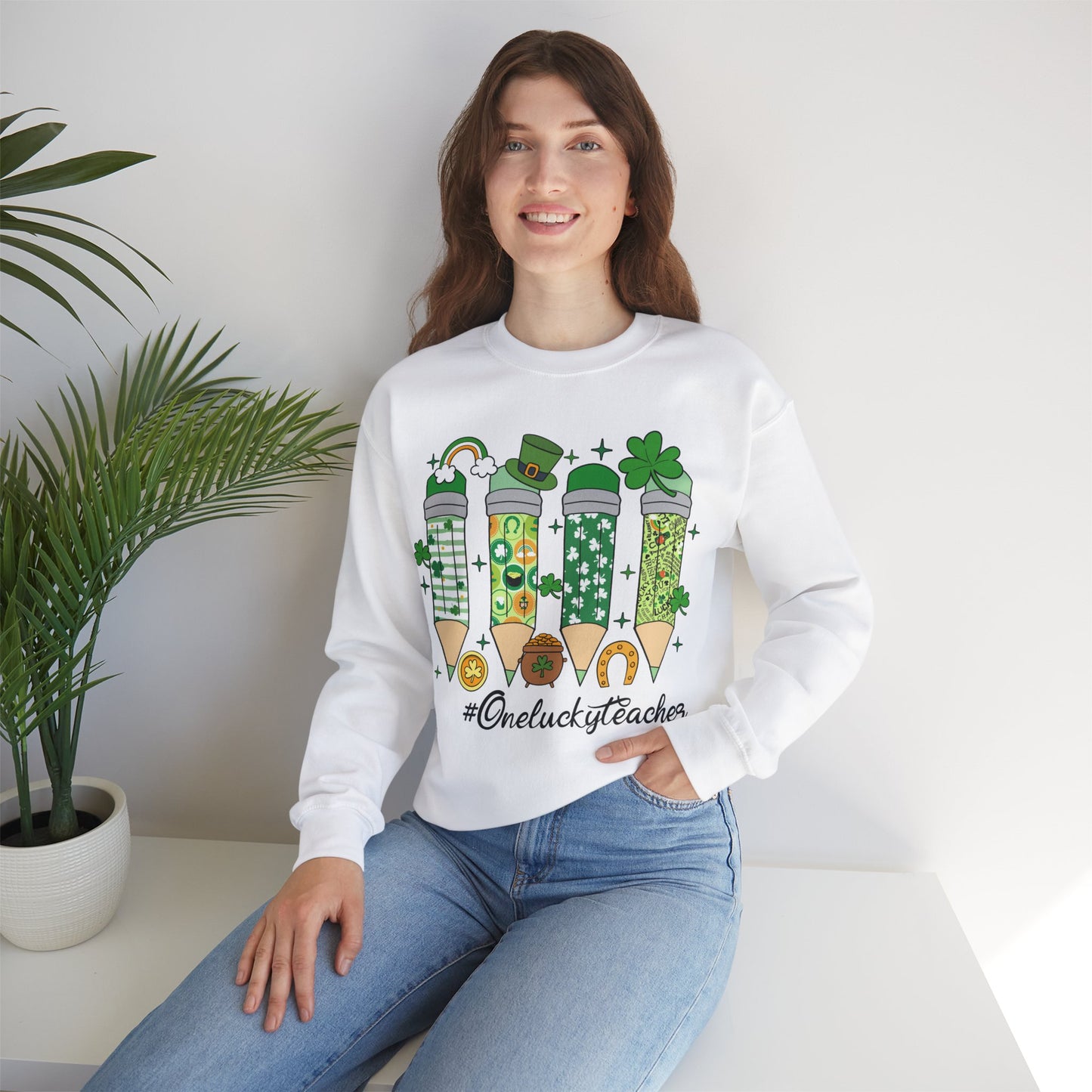 One Lucky Teacher - Crewneck Sweatshirt